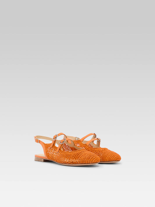 Balma - Orange raffia slingback Mary Jane - Image number 8