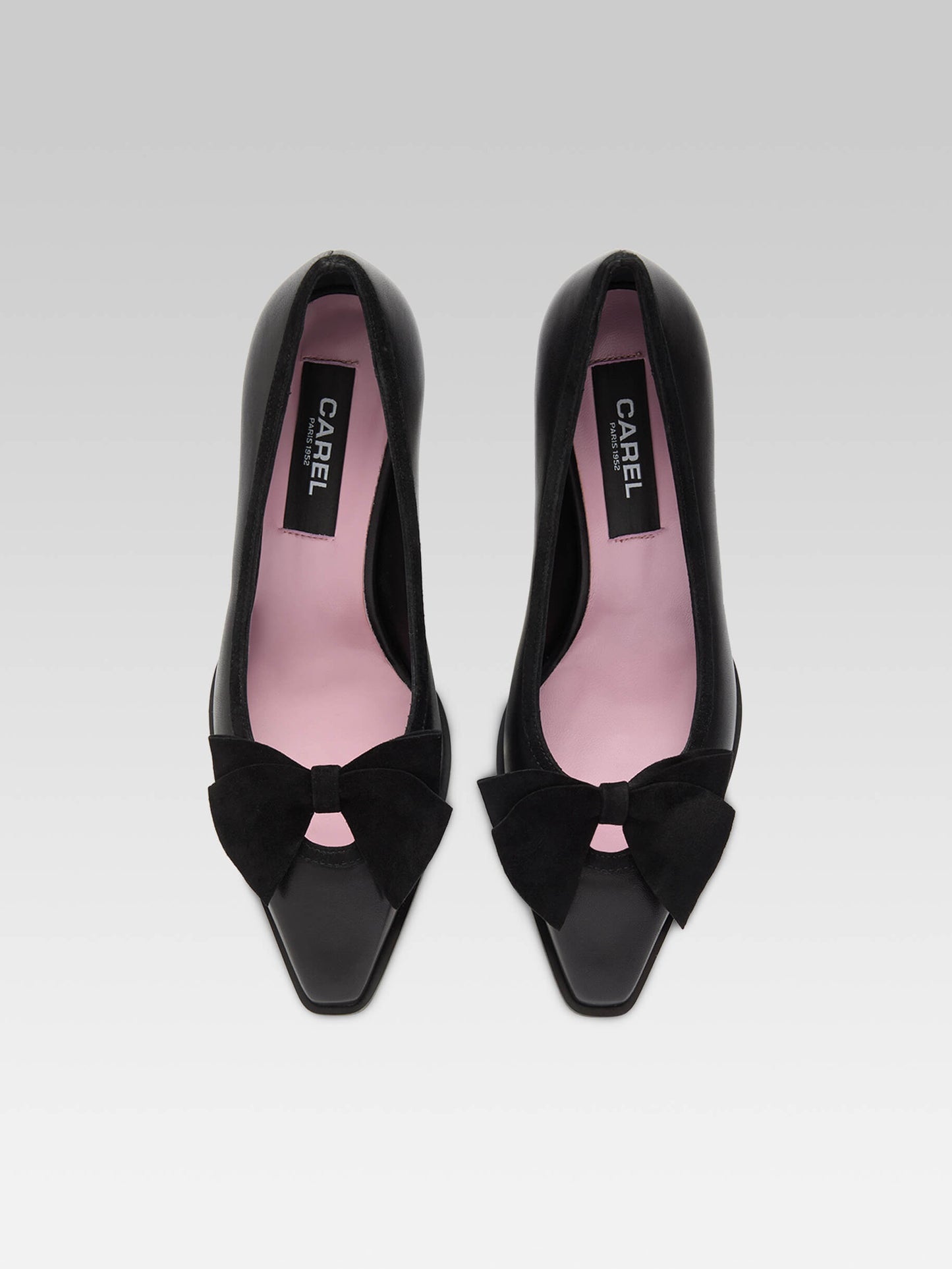 Comtesse - Escarpins cuir noir à noeud