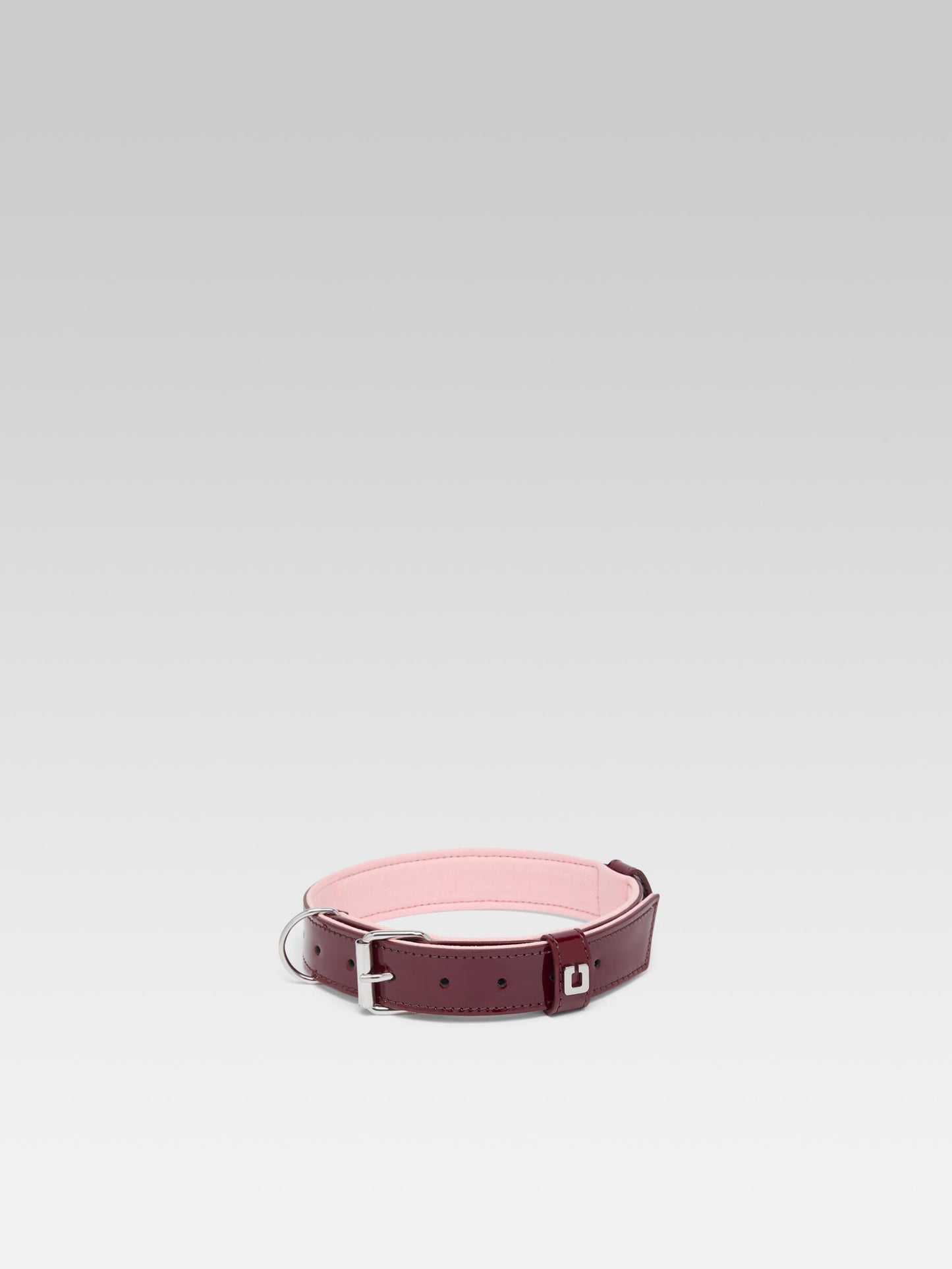 Rex - Burgundy patent leather dog collar