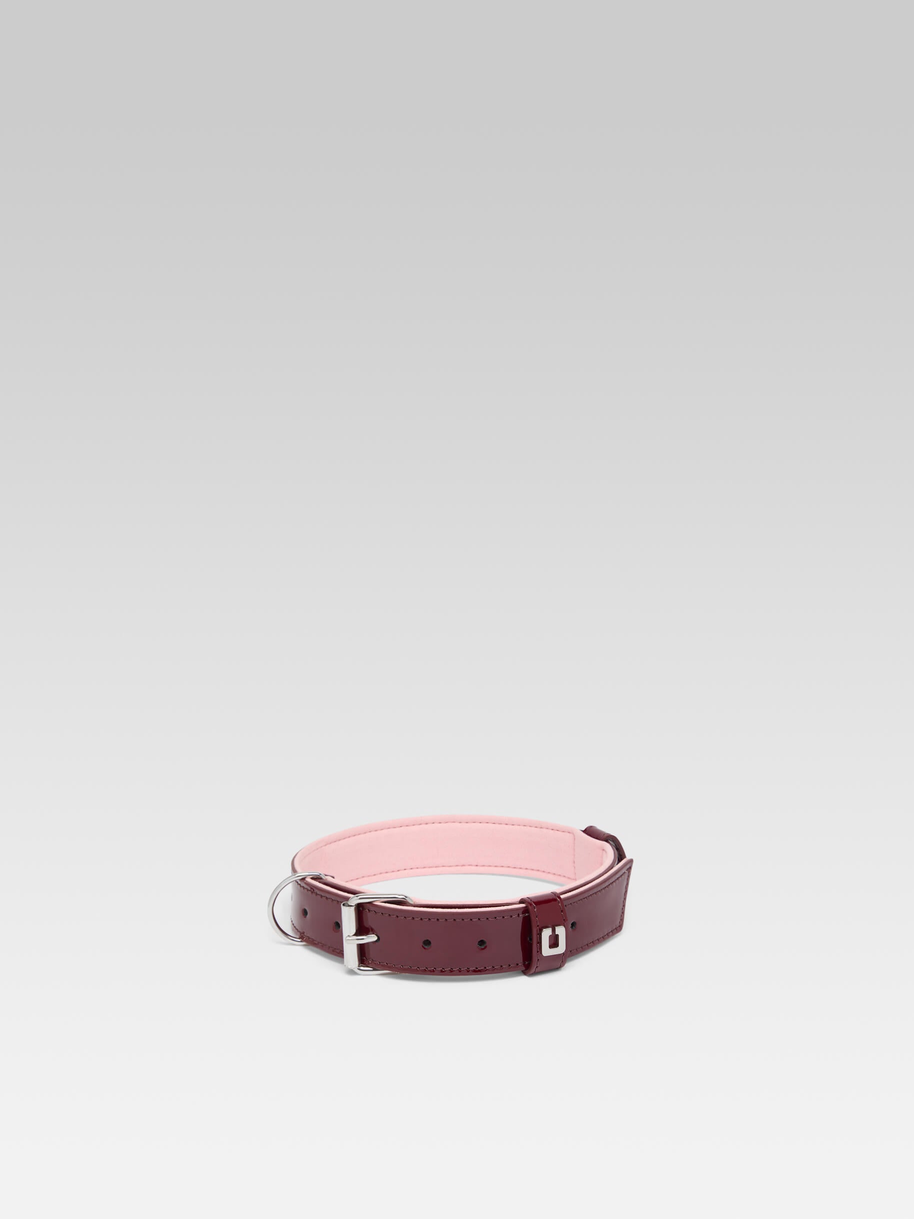 Rex - Burgundy patent leather dog collar