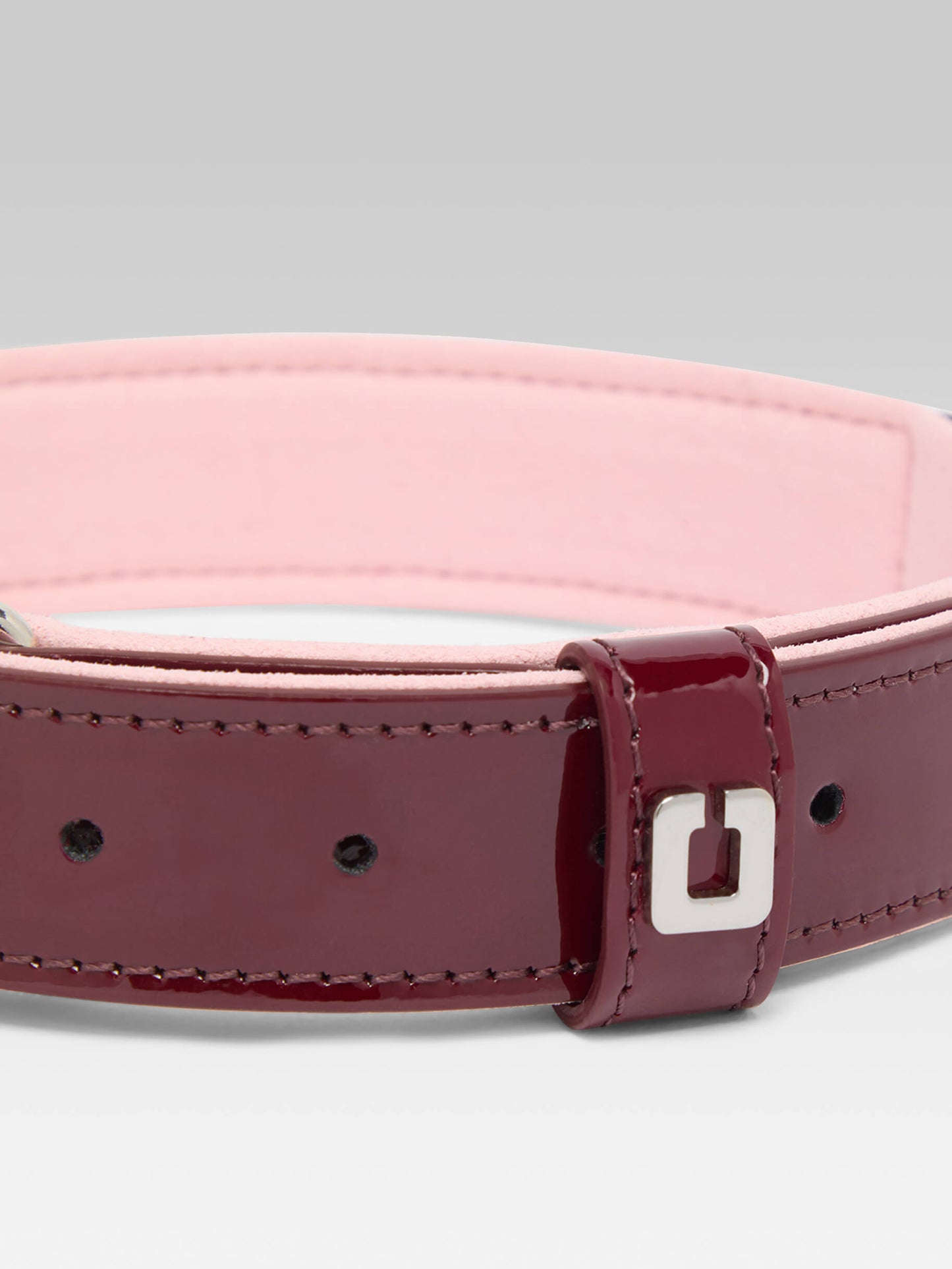 Rex - Burgundy patent leather dog collar