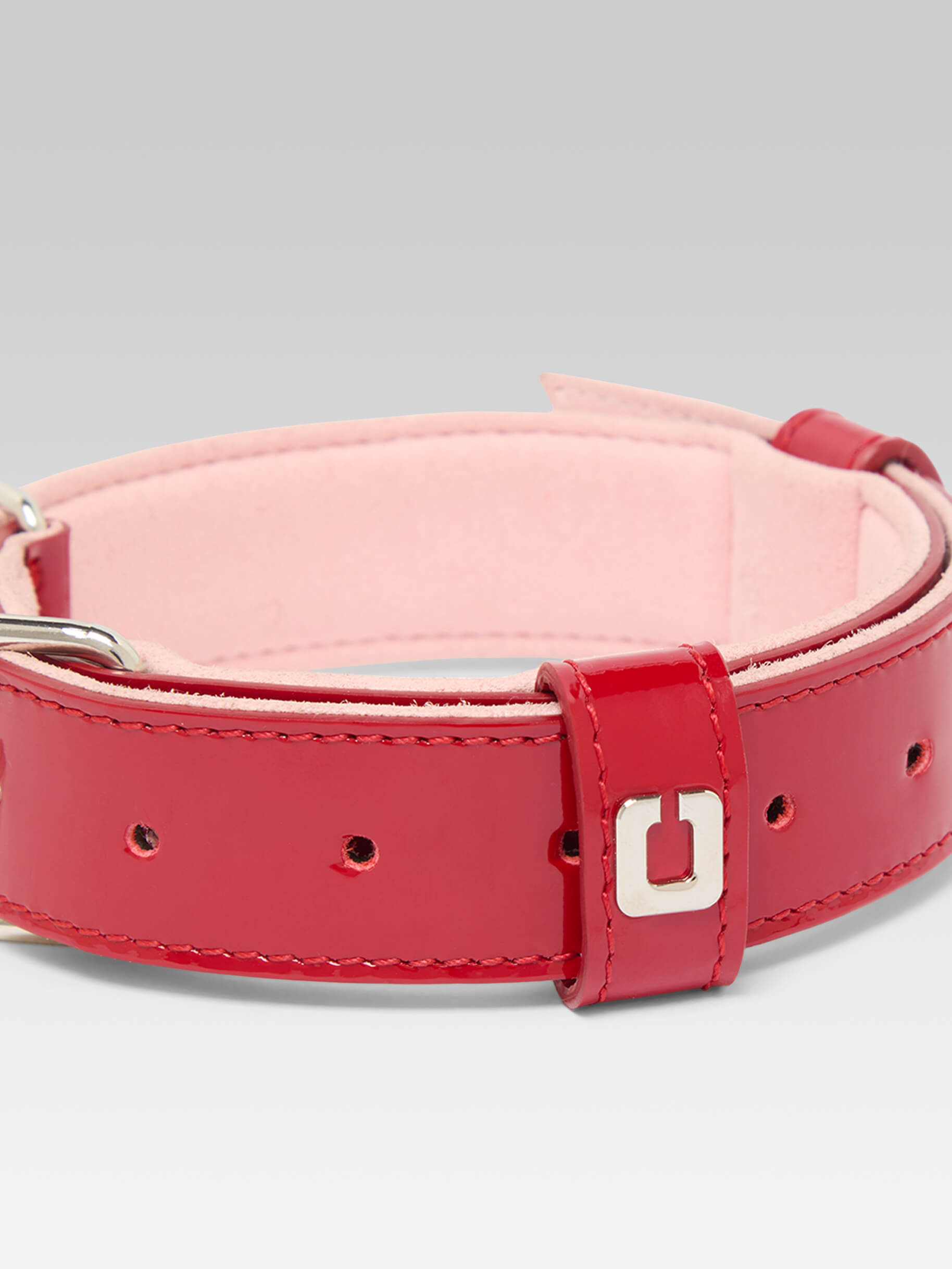Rex - Red Patent Leather Dog Collar - Image number 2