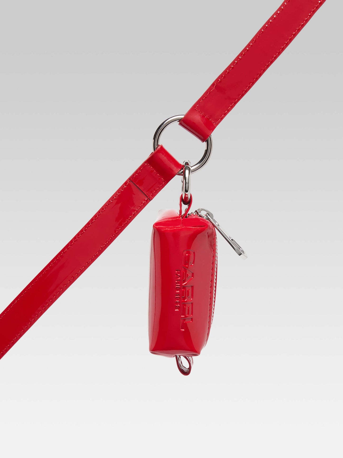 Rintintin - Distributeur de sacs canin cuir verni rouge