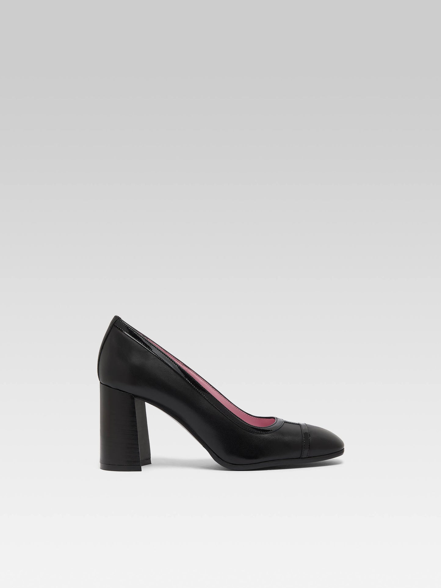 Lise - Escarpins cuir et cuir verni noir