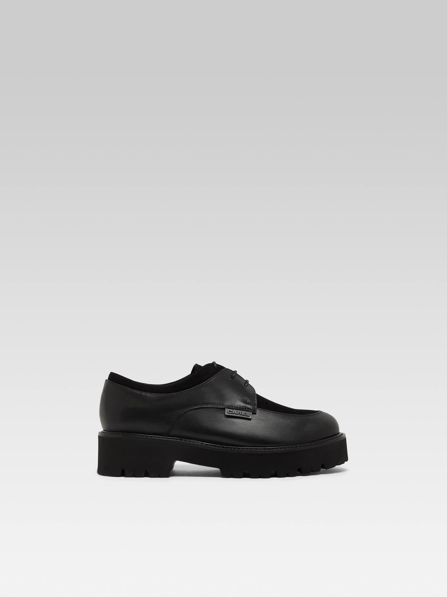 Azur - Derbies cuir et cuir velours noir