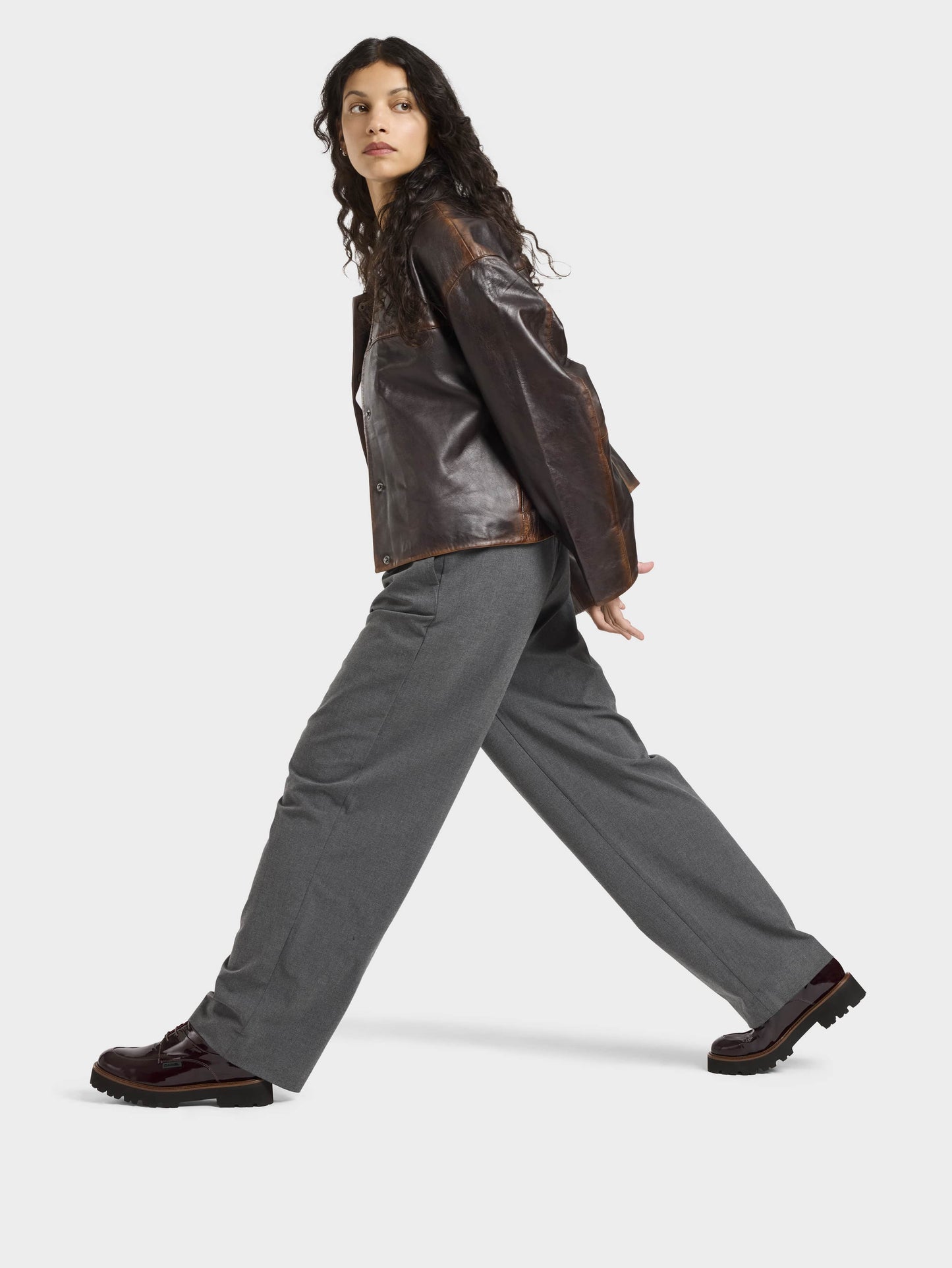 Azur - Derbies cuir verni marron