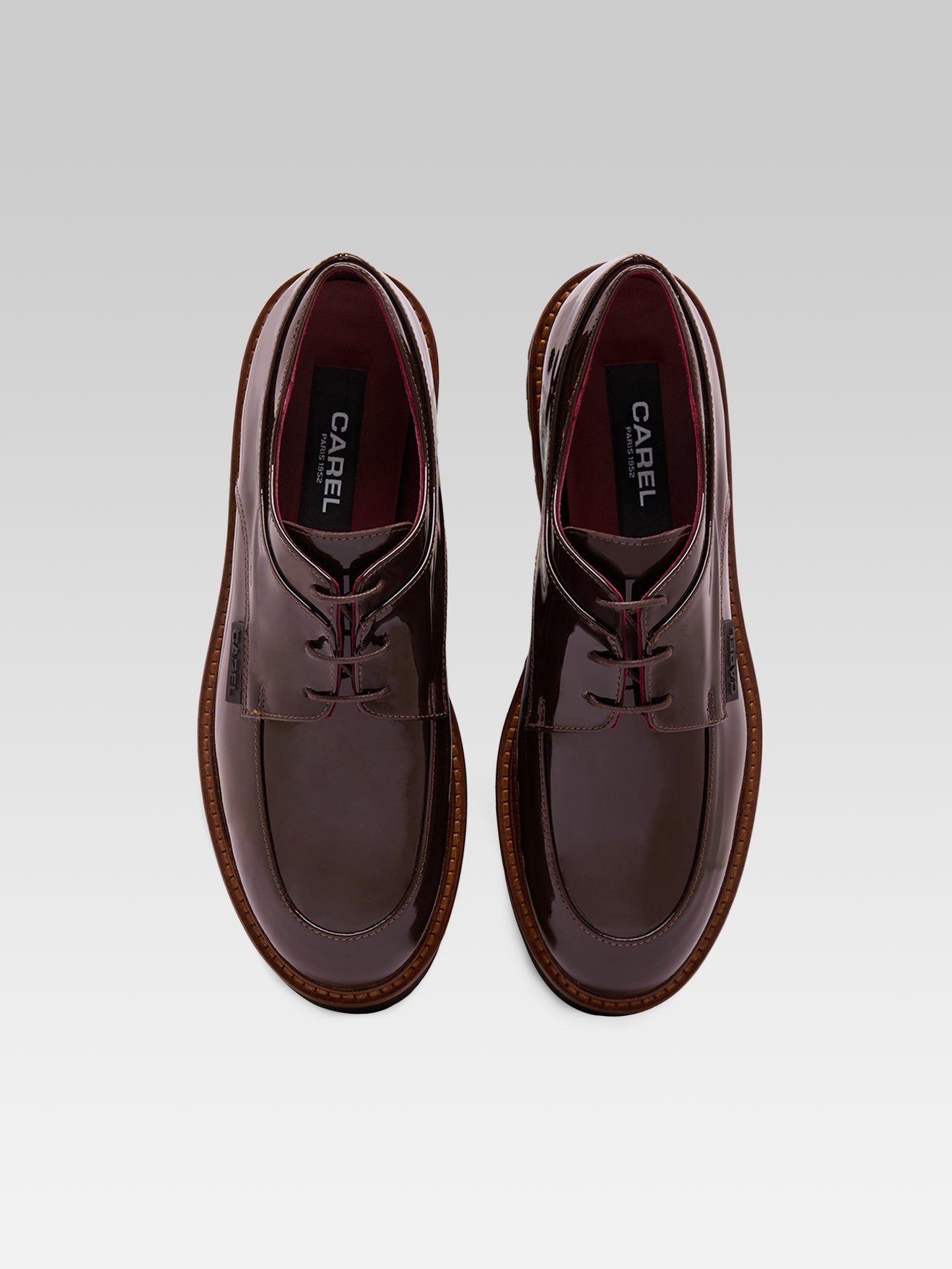 Azur - Derbies cuir verni marron