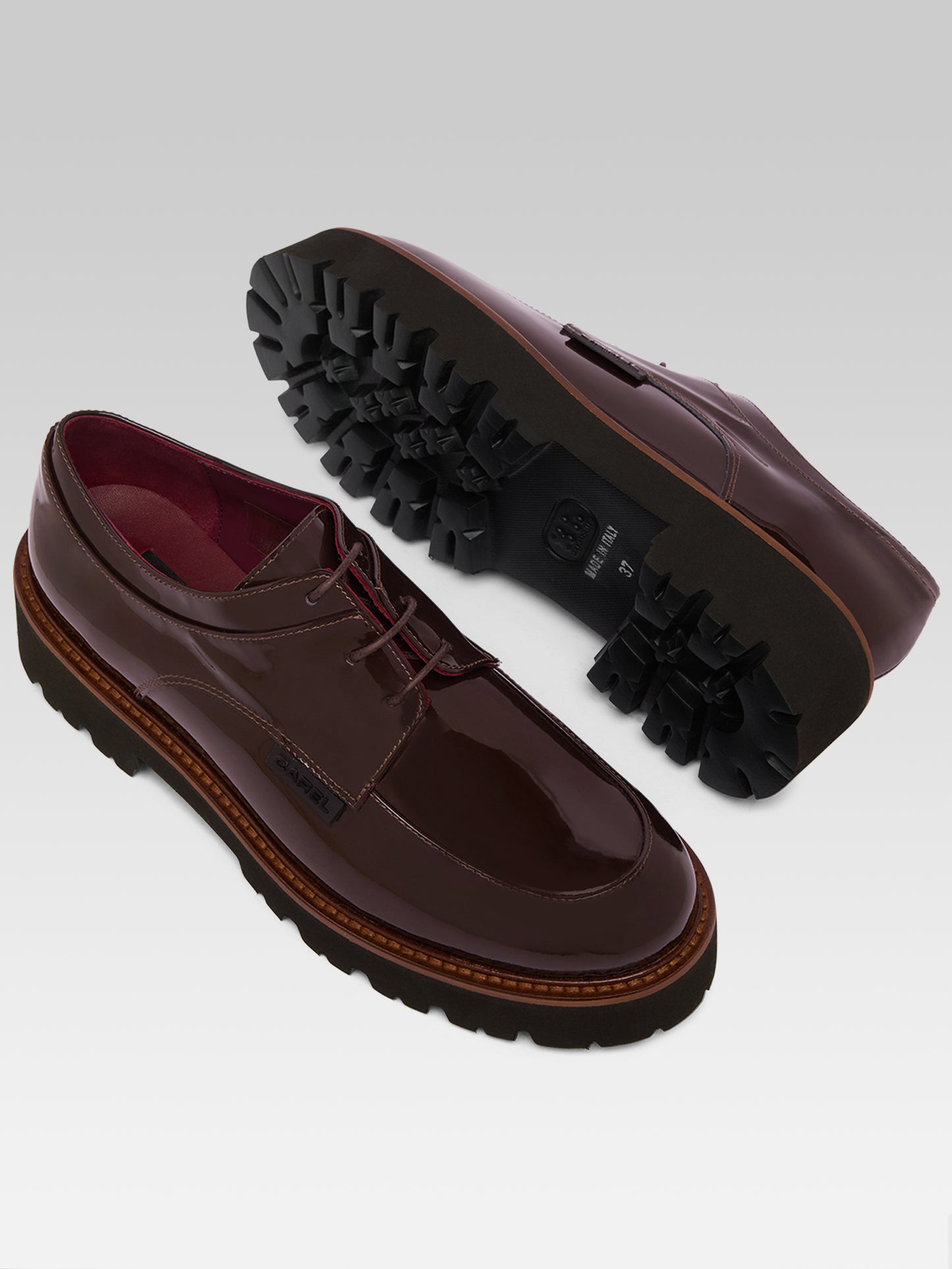 Azur - Derbies cuir verni marron