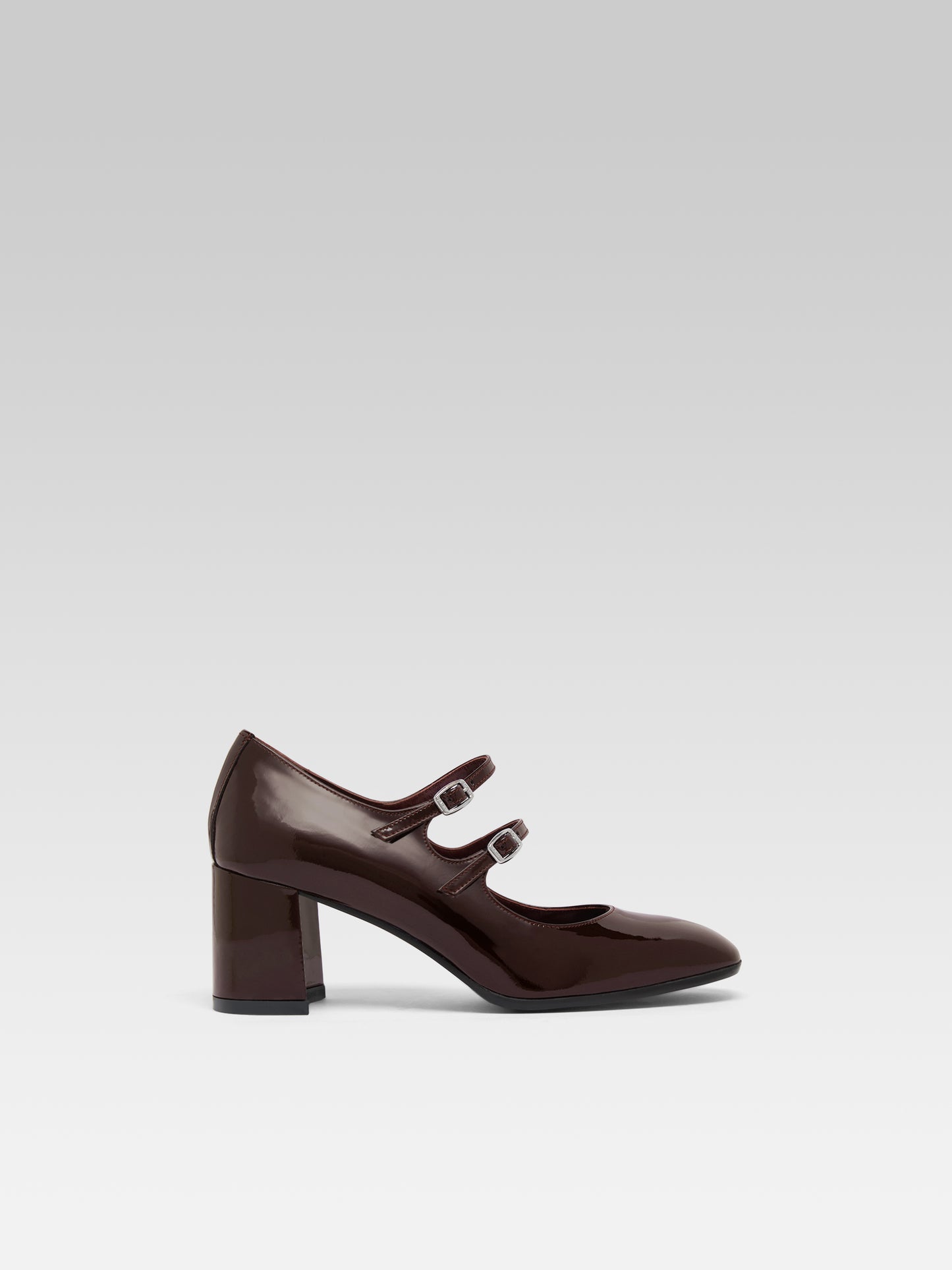 Alice - Escarpins babies cuir verni marron