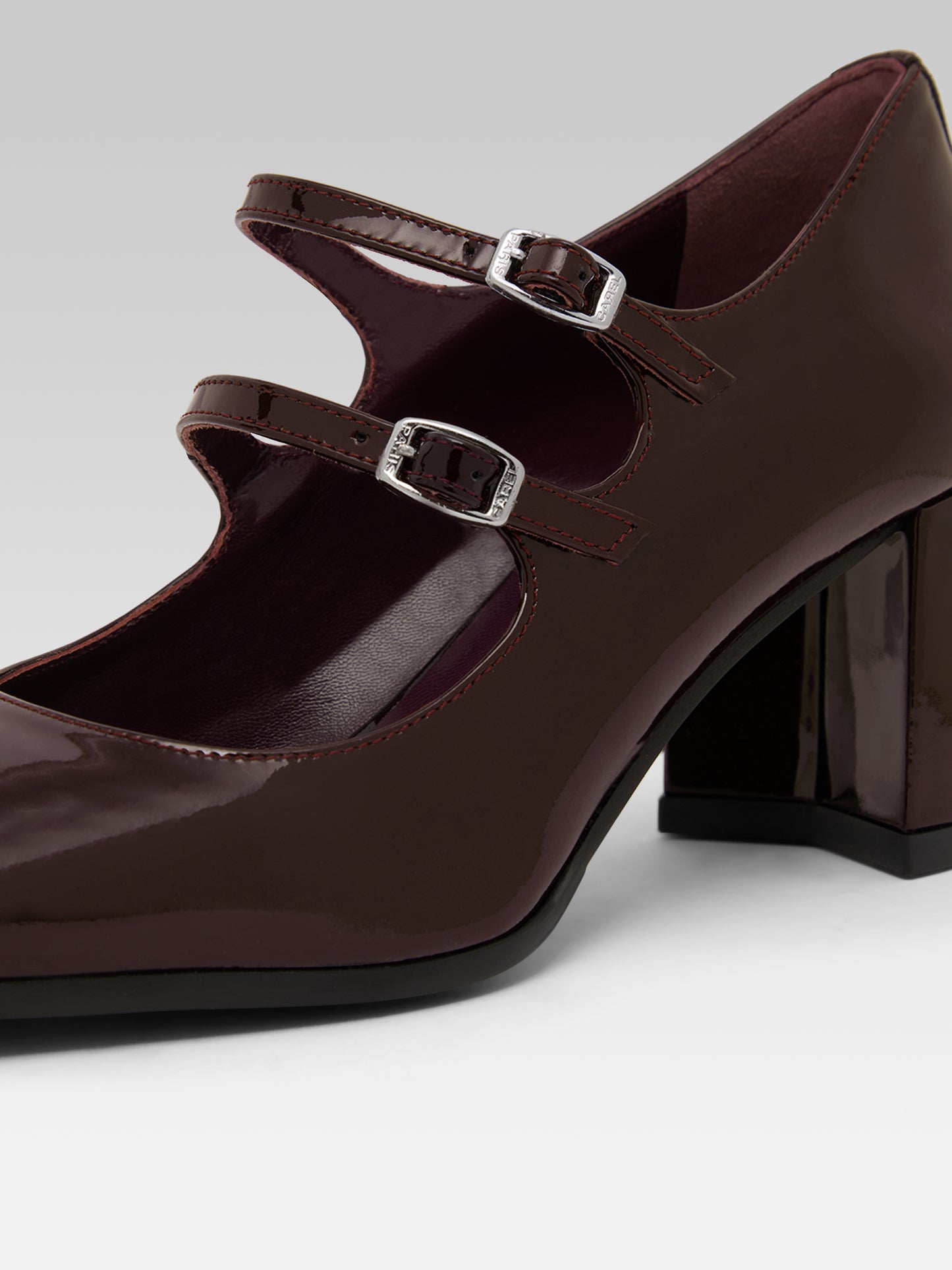 Alice - Escarpins babies cuir verni marron