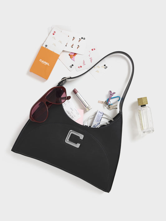 Concorde - Black leather shoulder bag - Image number 7