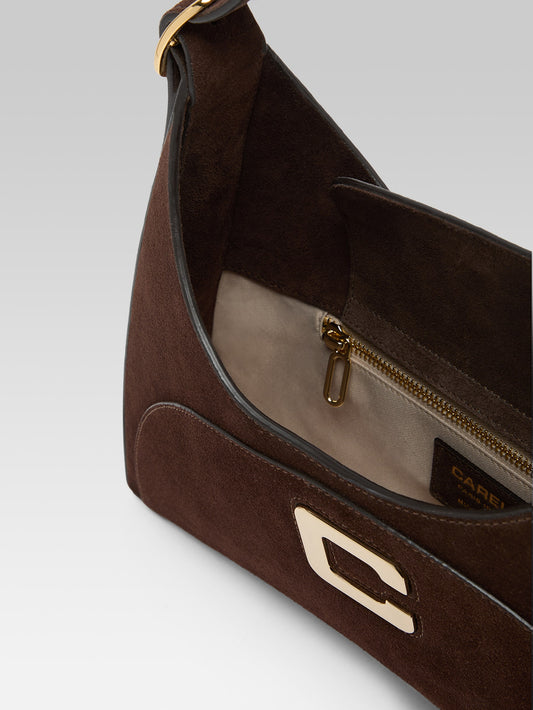 Concorde - Sac épaule cuir velours marron - Image numéro 7