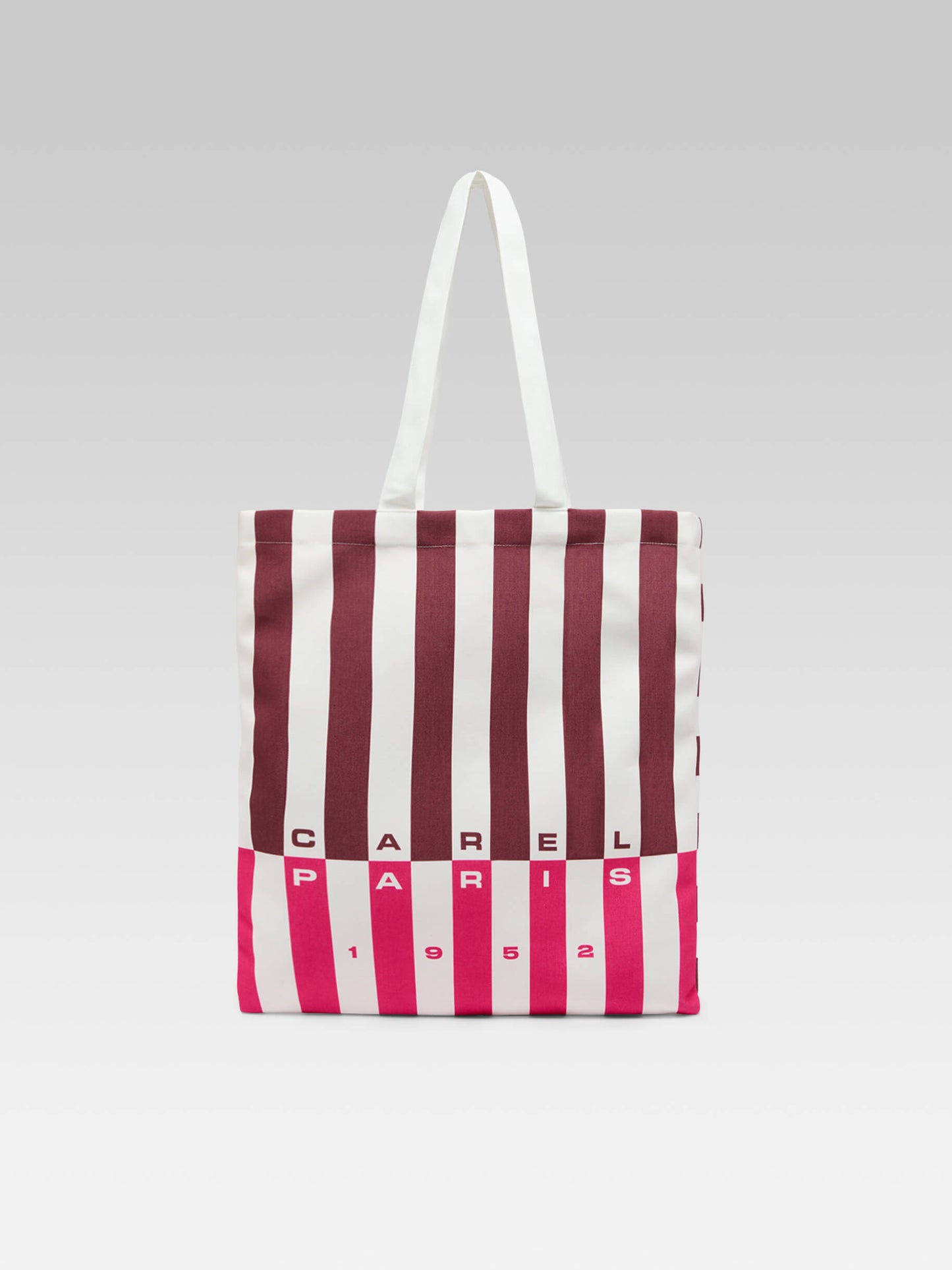 Baya - Tote bag tissu bayadère rose et bordeaux