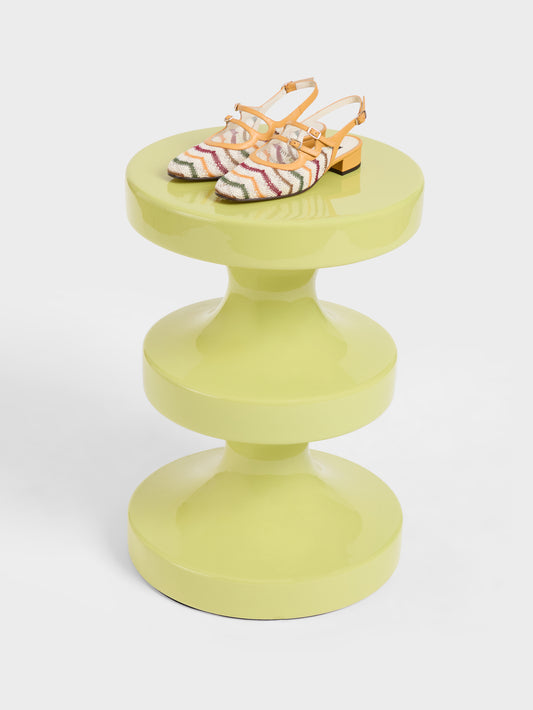 Peche - Babies slingback cuir verni mangue et crochet ivoire - Image numéro 10