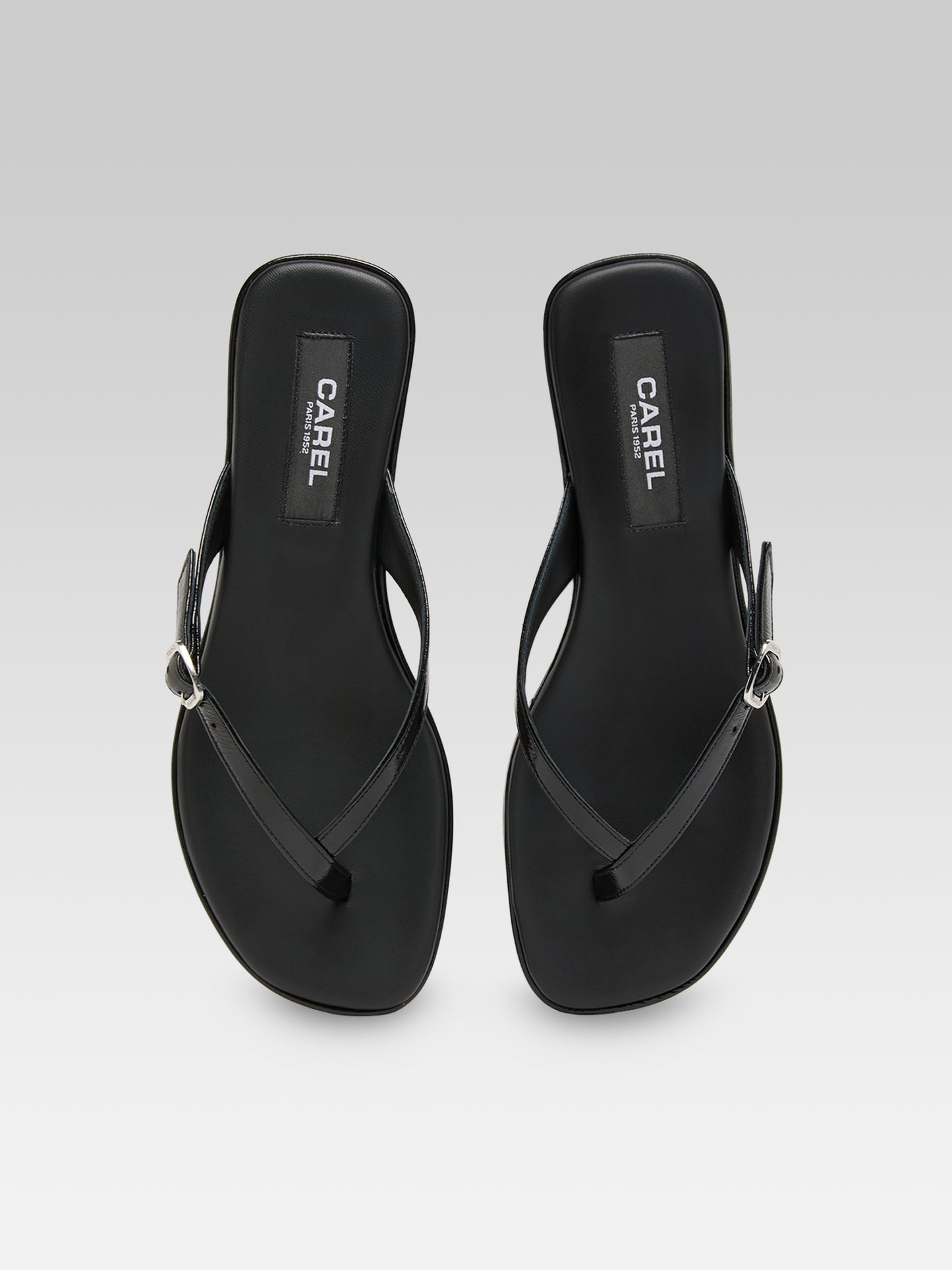 Piscine - Black patent leather sandals