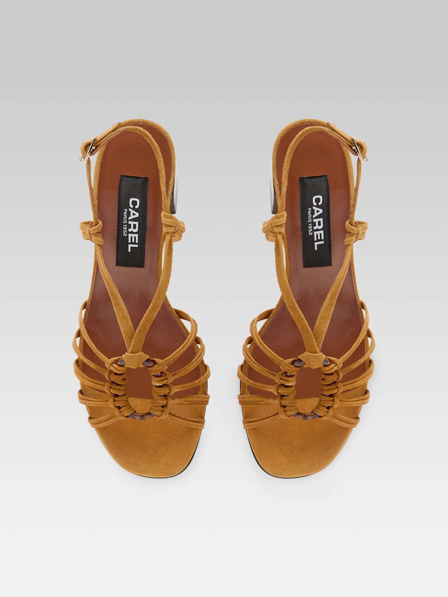 Copacabana - Sandales cuir velours cognac