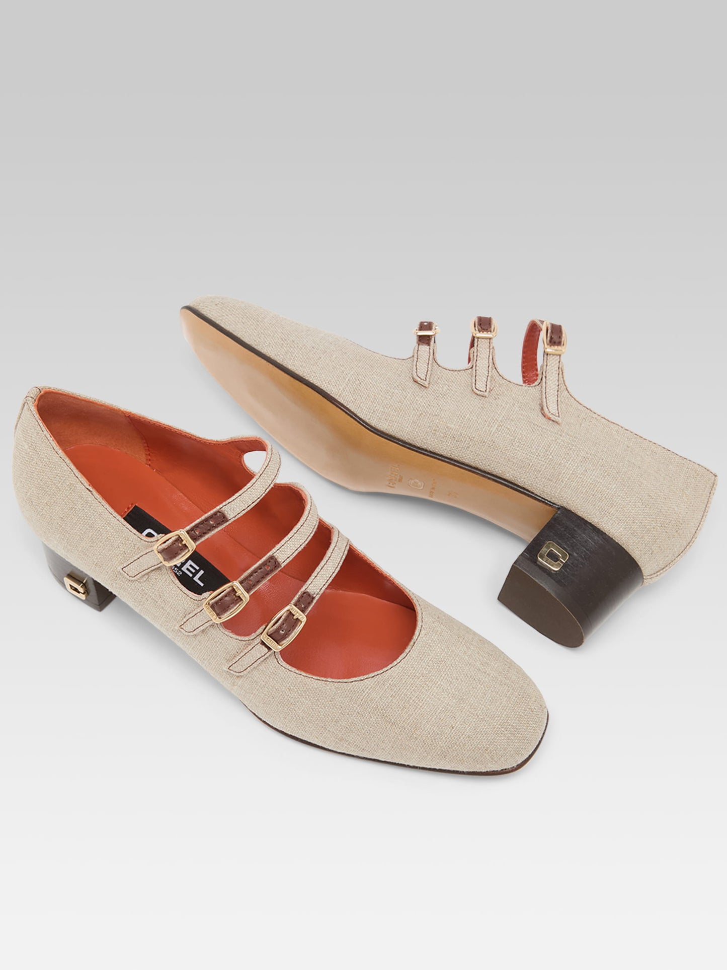 Kina - Escarpins babies tissu beige