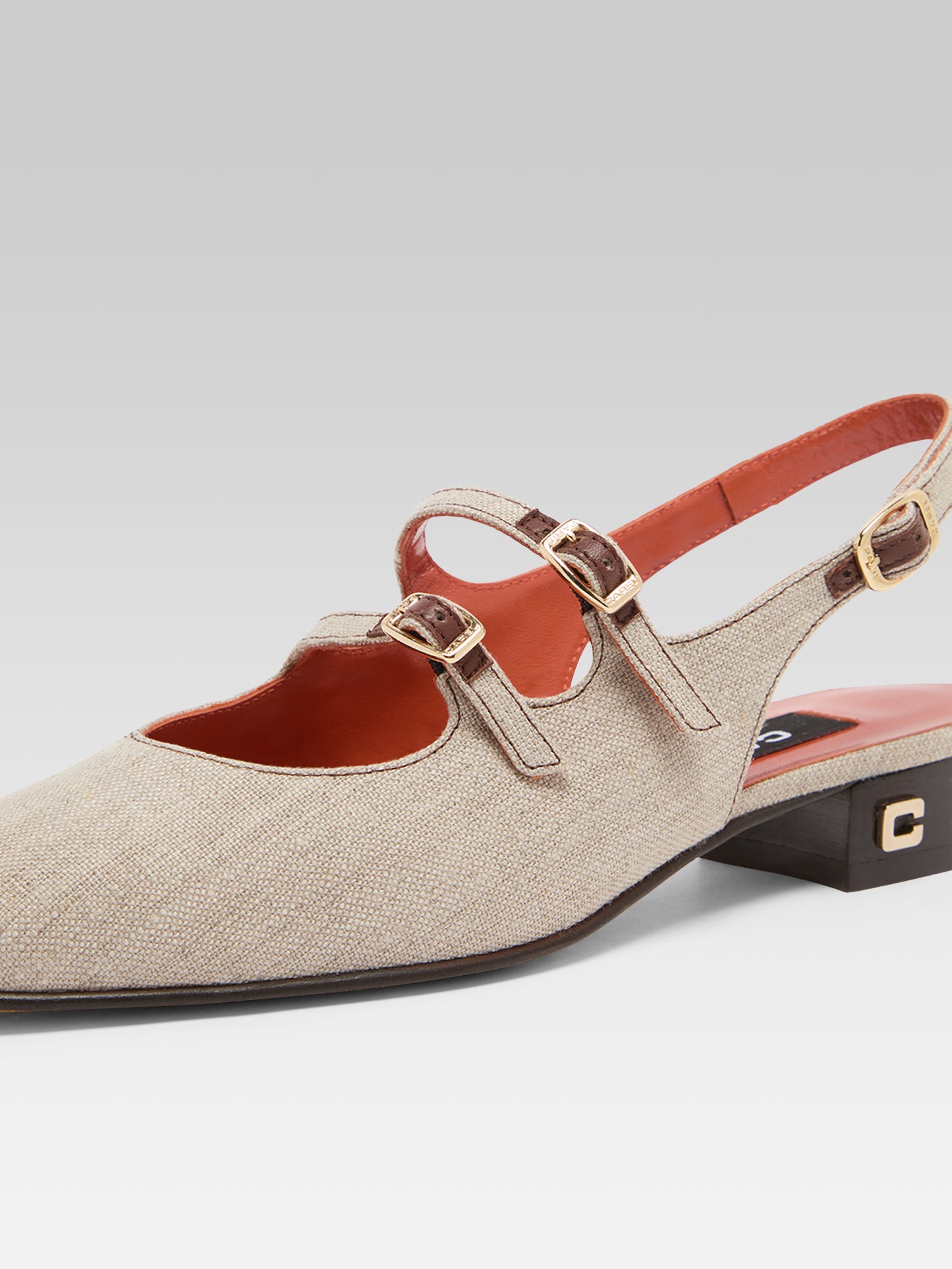 Peche - Babies slingback tissu beige