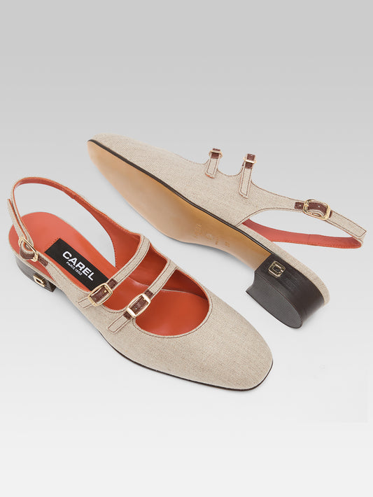 Peche - Babies slingback tissu beige - Image numéro 5