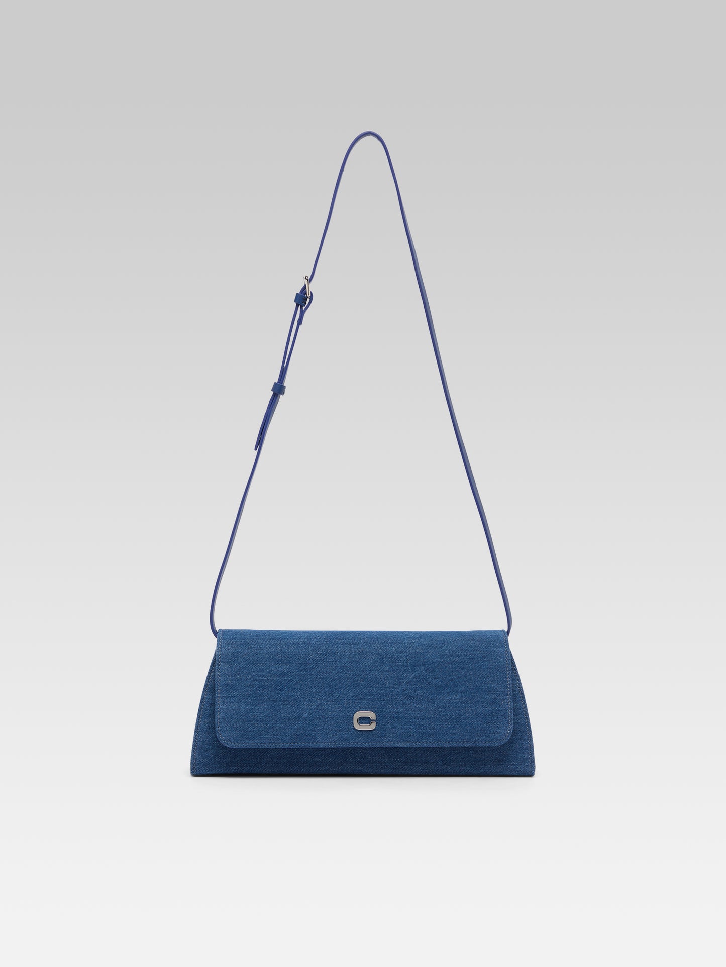 Madeleine - Blue denim fabric shoulder bag