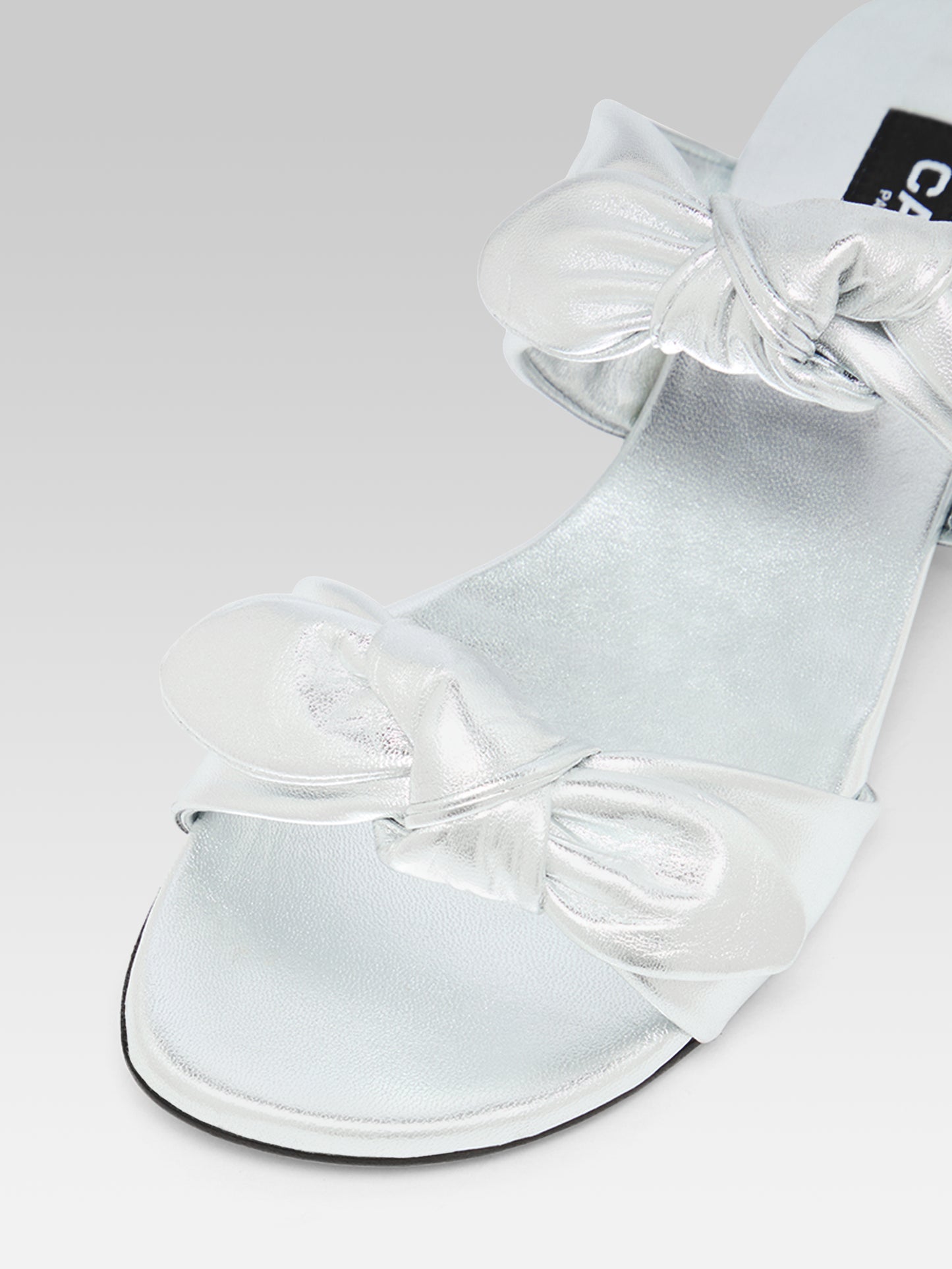 Bikini - Mules cuir argent
