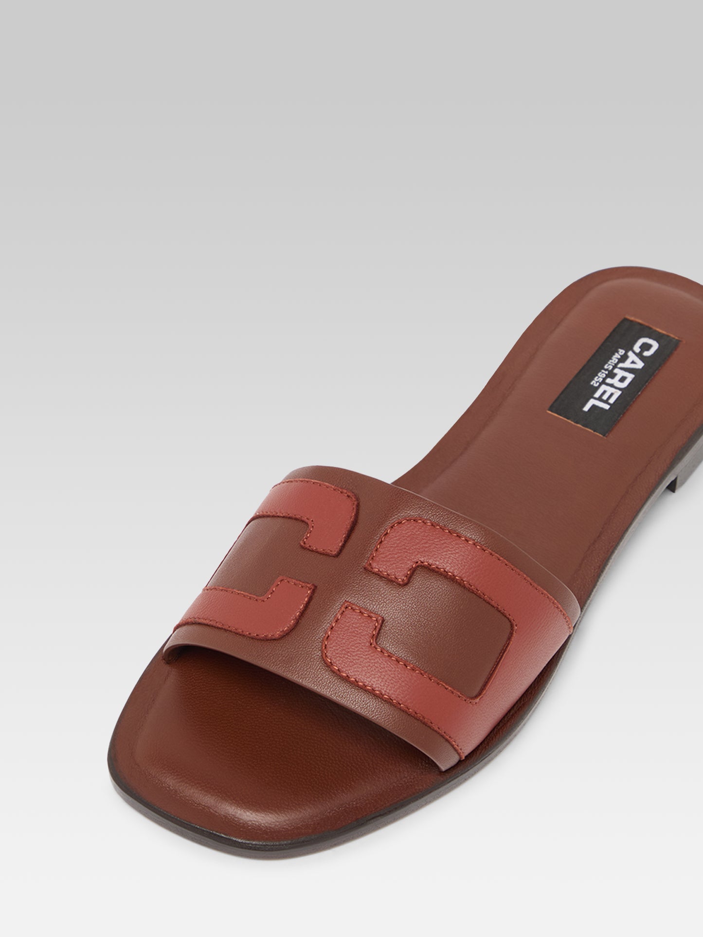 Brasilia - Brown and cognac leather mules