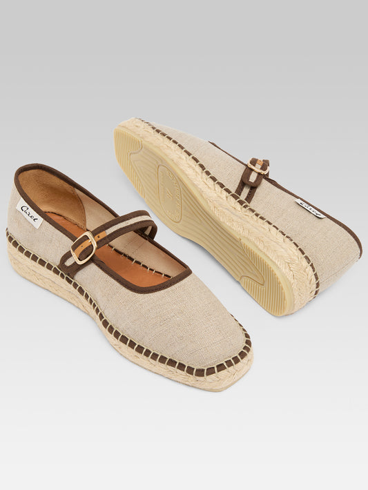 Lagoa - Espadrilles babies résille beige et marron - Image numéro 5