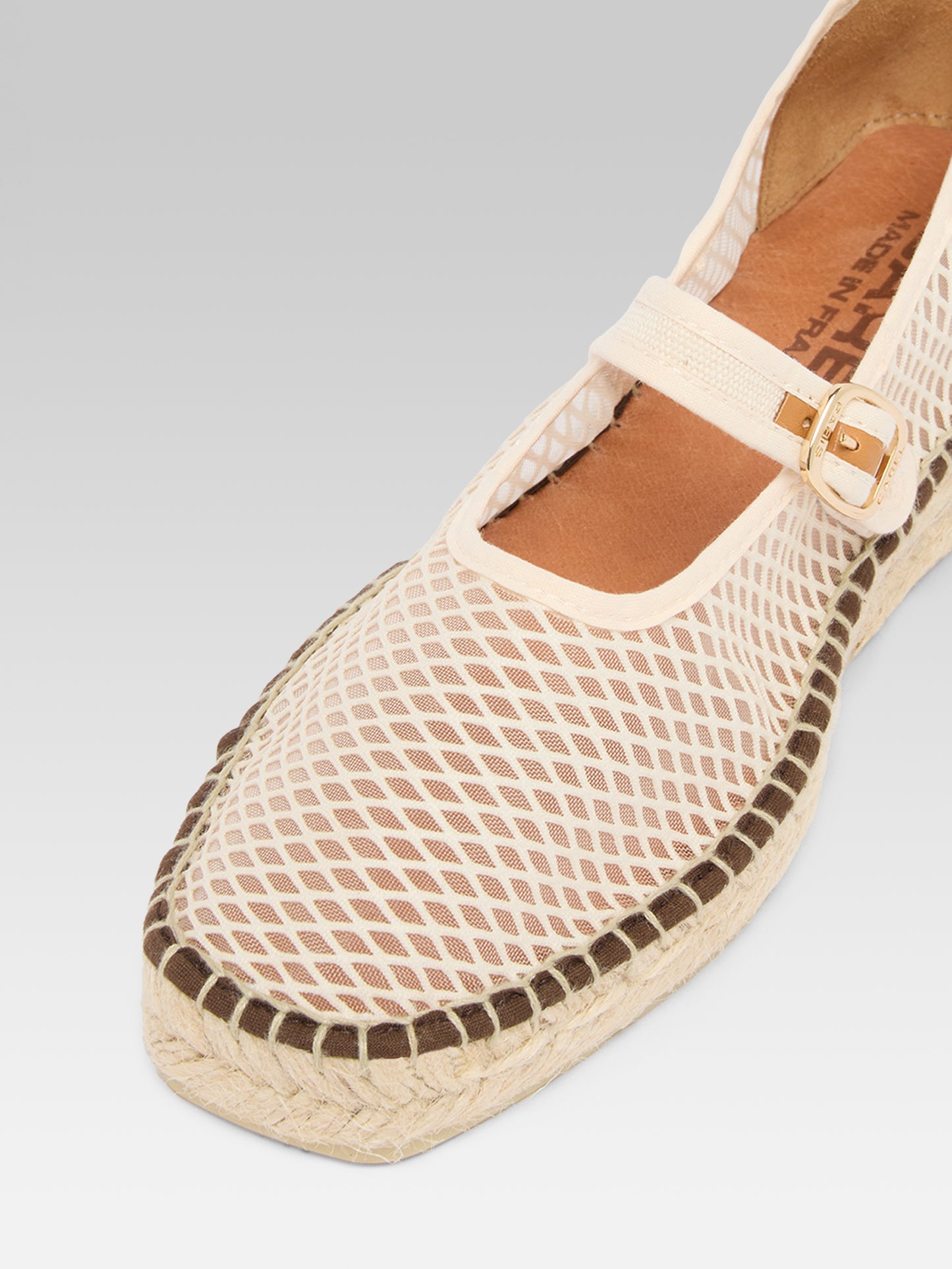 Lagoa - Espadrilles babies résille ivoire