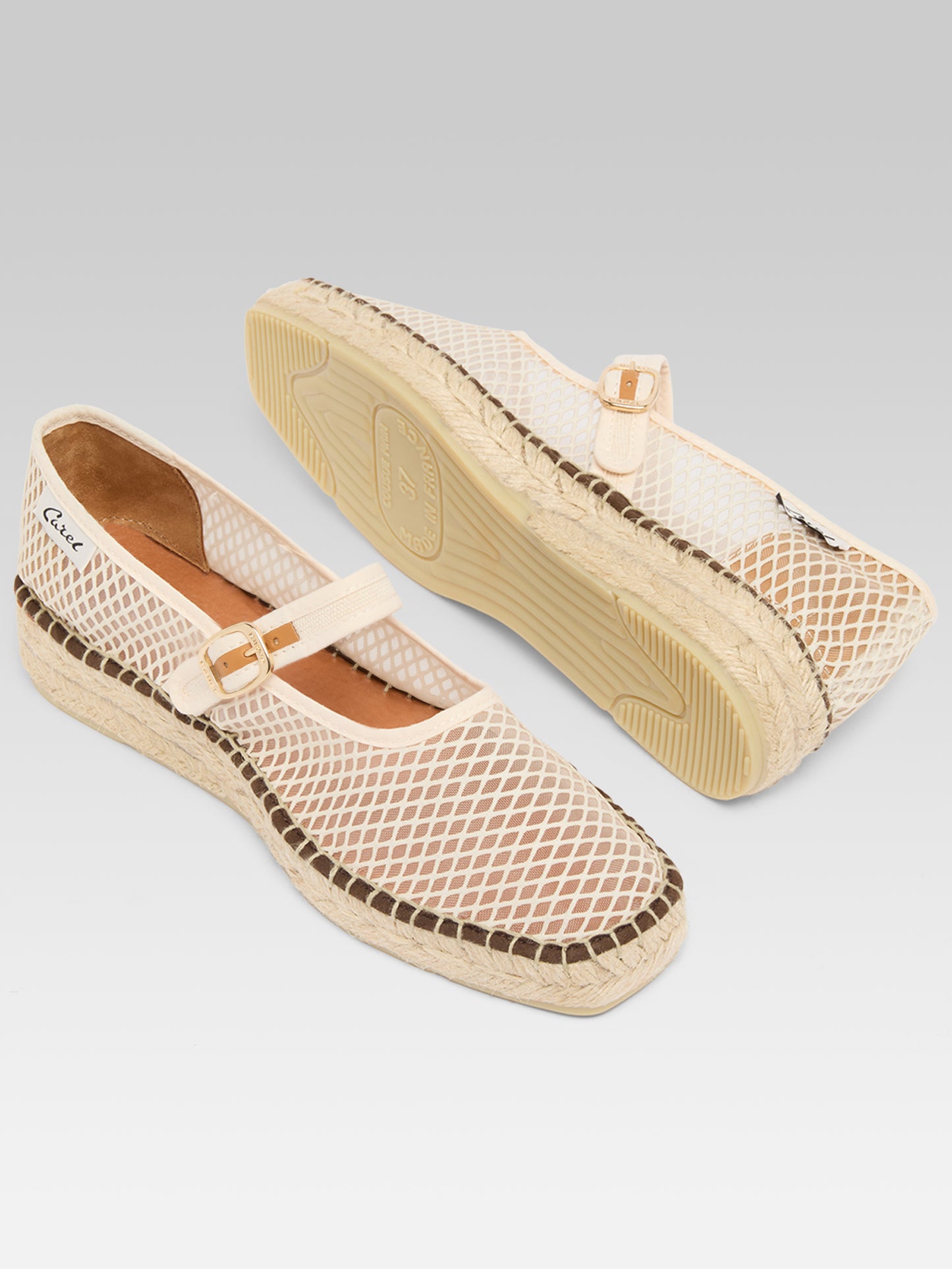 Lagoa - Espadrilles babies résille ivoire