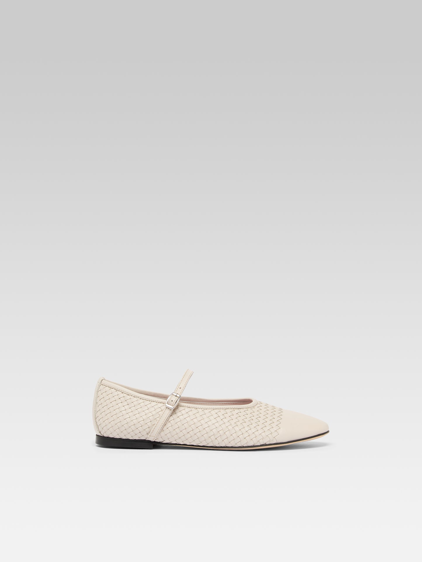 Tracy - Ballerines babies cuir tressé ivoire