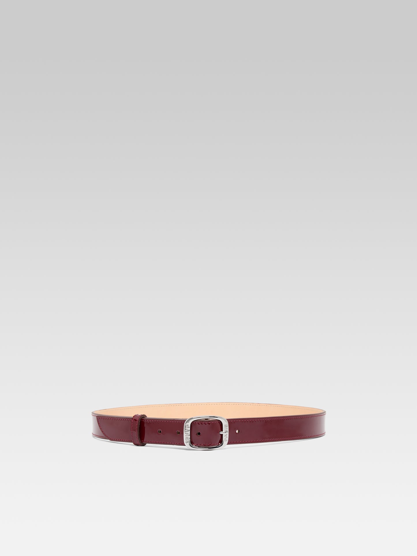 Jeanette - Ceinture cuir verni bordeaux