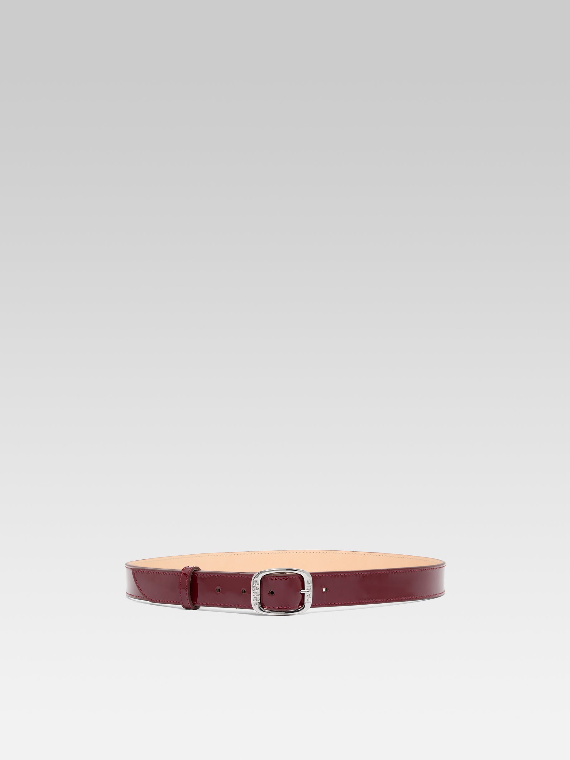 Jeanette - Ceinture cuir verni bordeaux - Image numéro 1