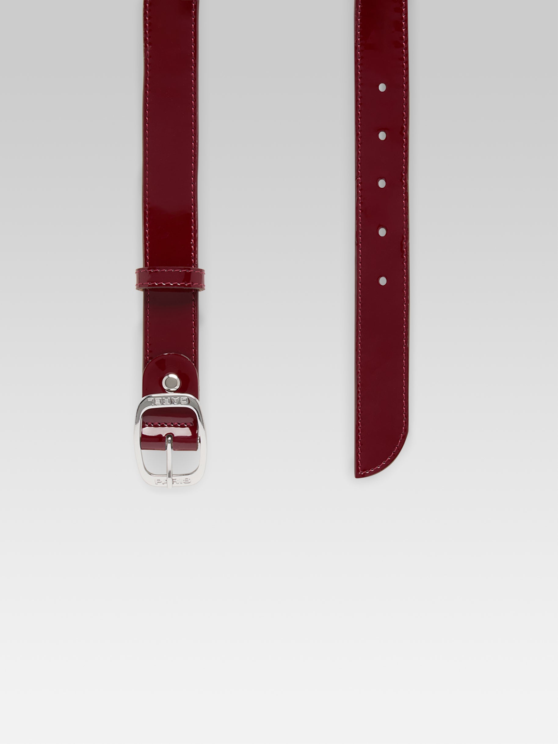 Jeanette - Ceinture cuir verni bordeaux - Image numéro 2