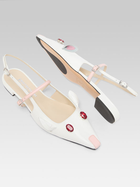 Souris P - White patent leather slingback - Image number 6