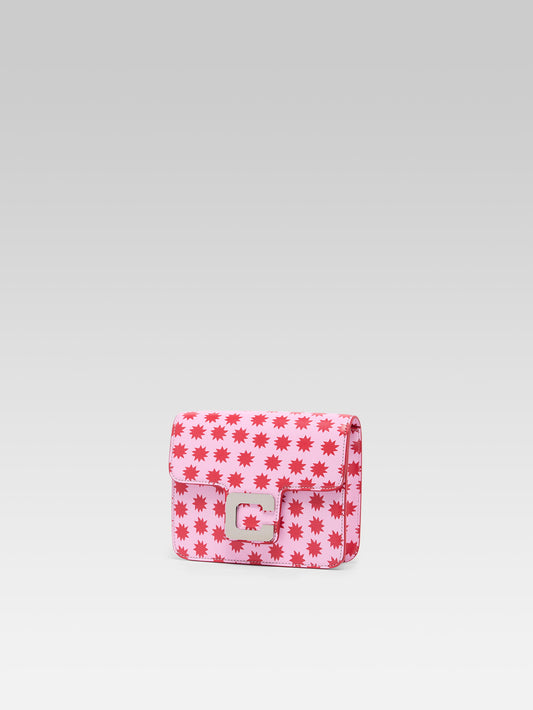Star M - Pink leather bag with red stars - Image number 4