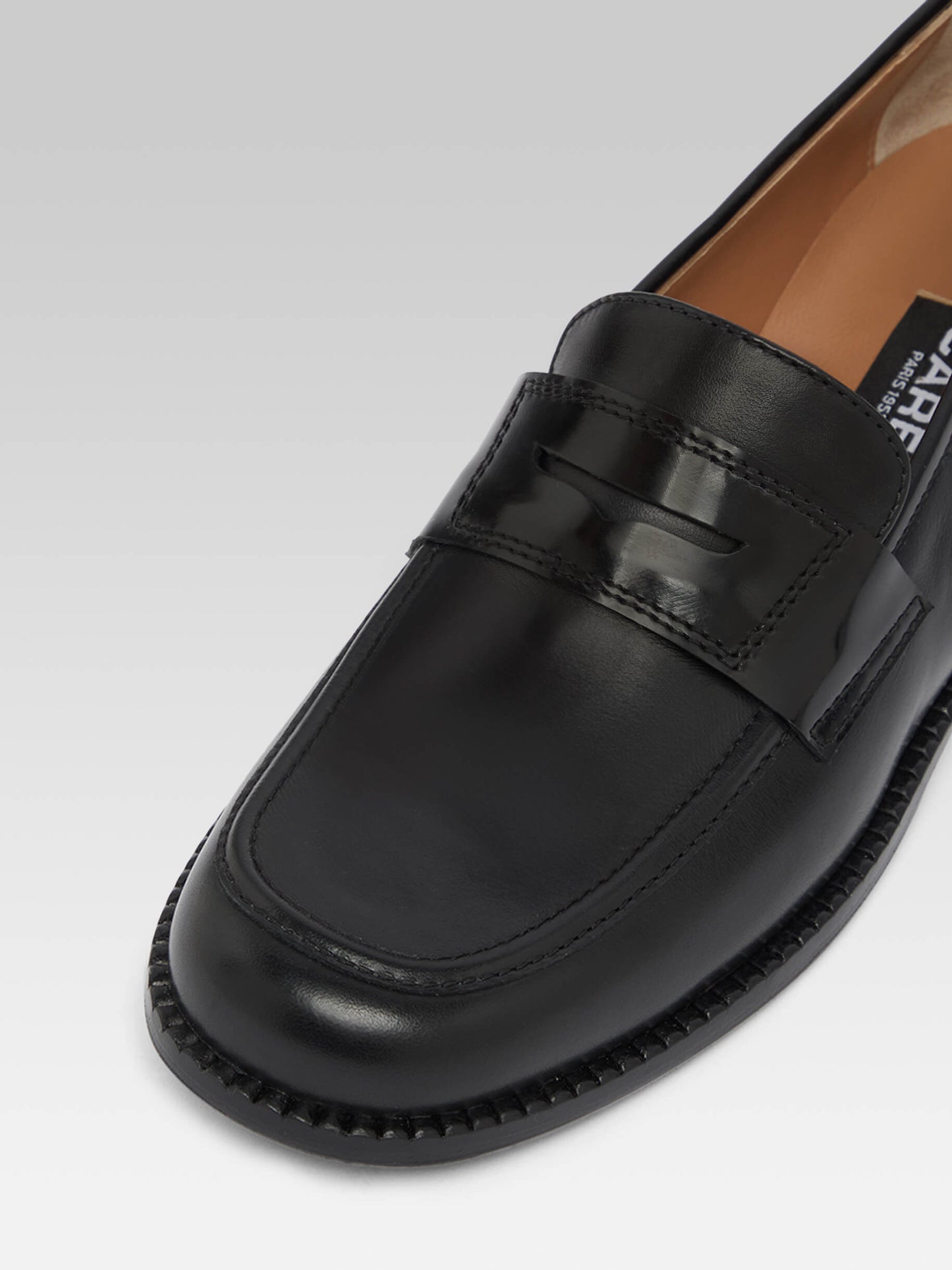 Penny - Black leather loafers