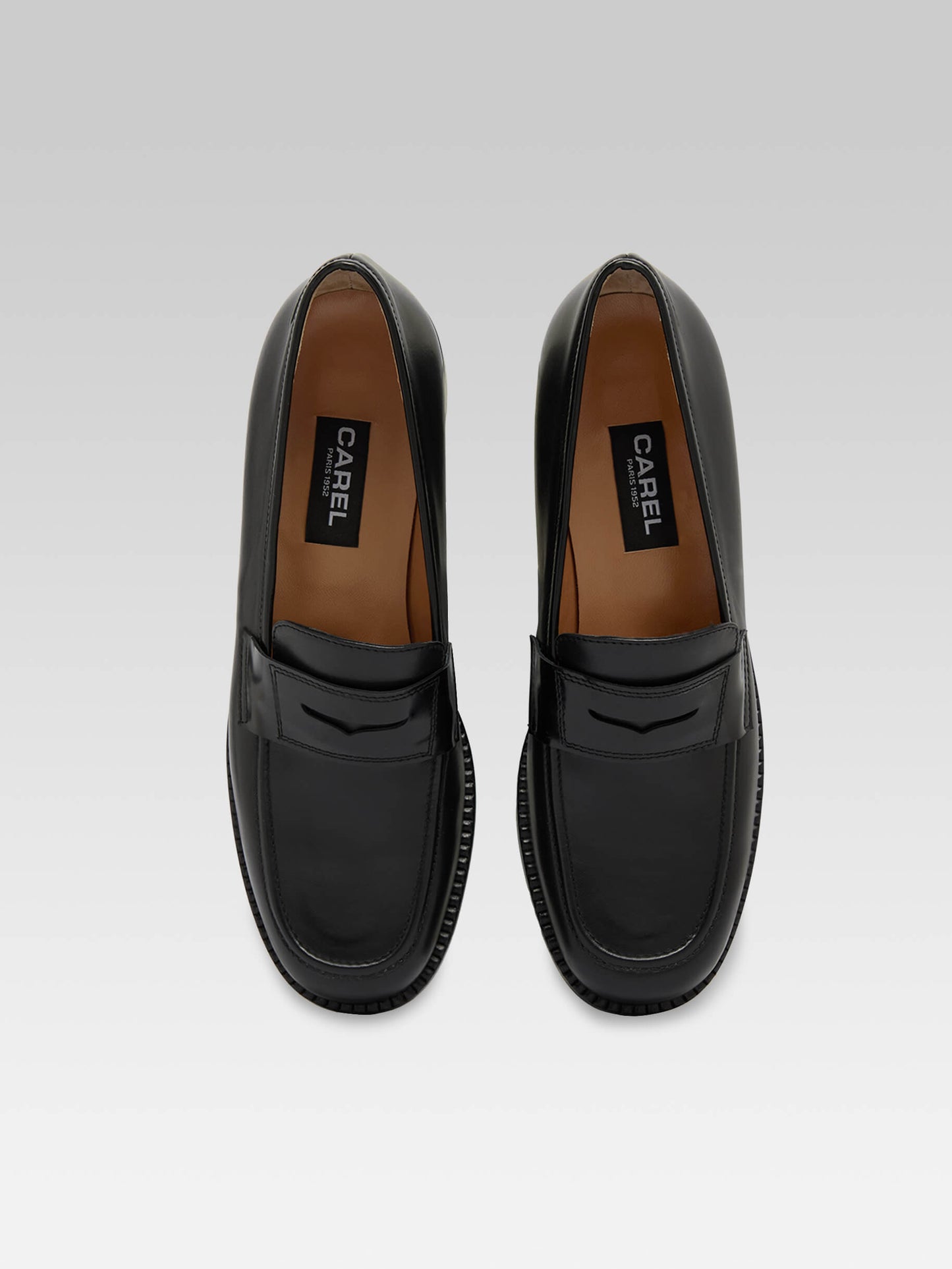 Penny - Black leather loafers