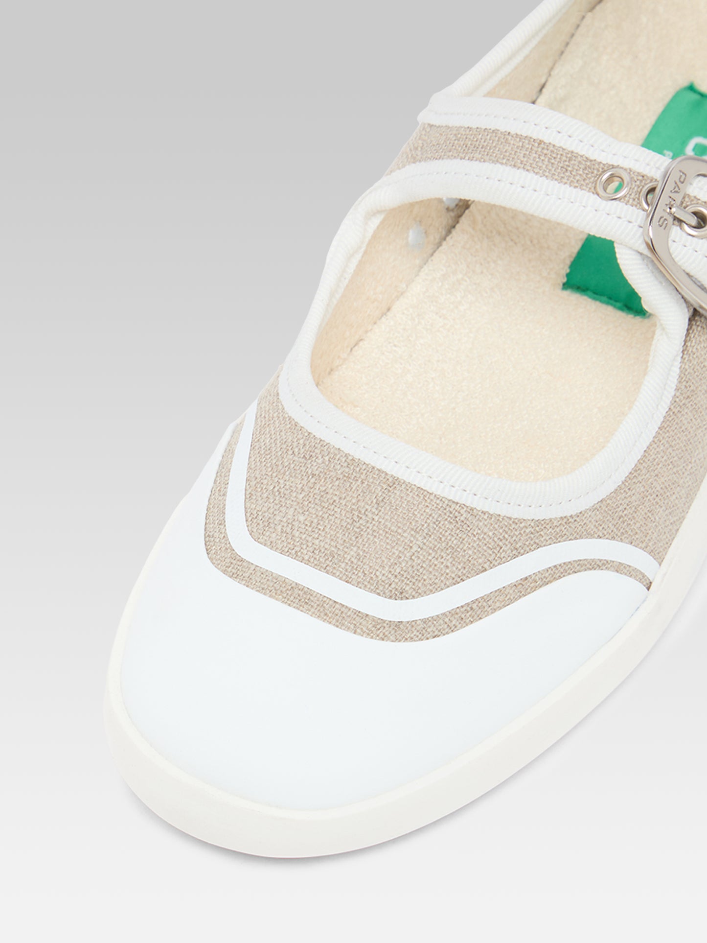 Costa - Tennis à brides toile grège recyclée