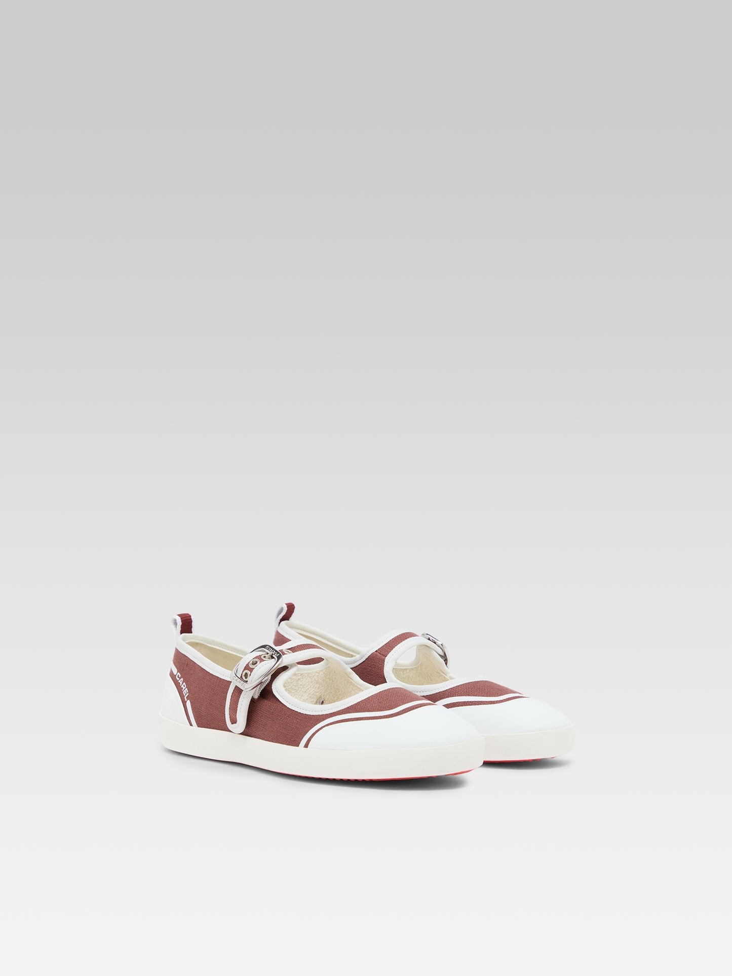 Costa - Tennis à bride en toile chataigne