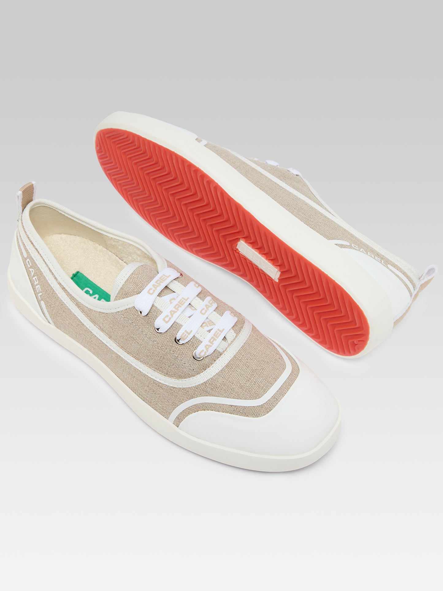 Sol - Tennis à lacets toile grège recyclée