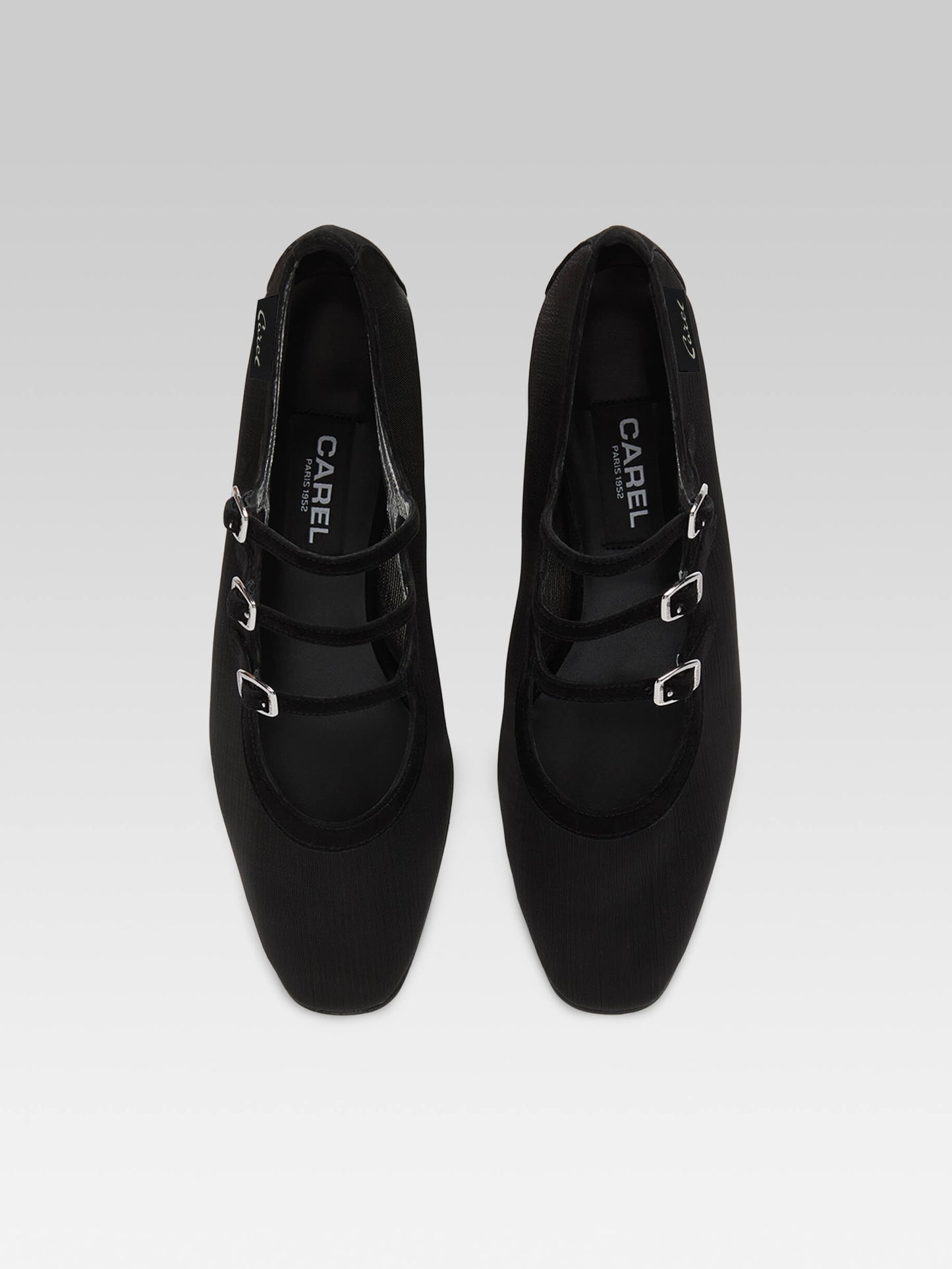 Kina - Escarpins babies résille et cuir noir