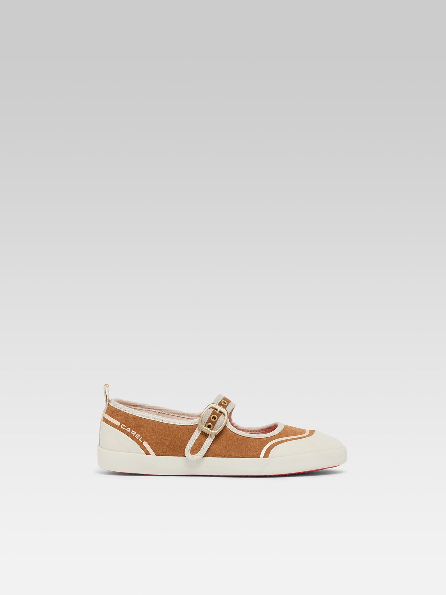 Costa - Tennis à brides cuir velours caramel