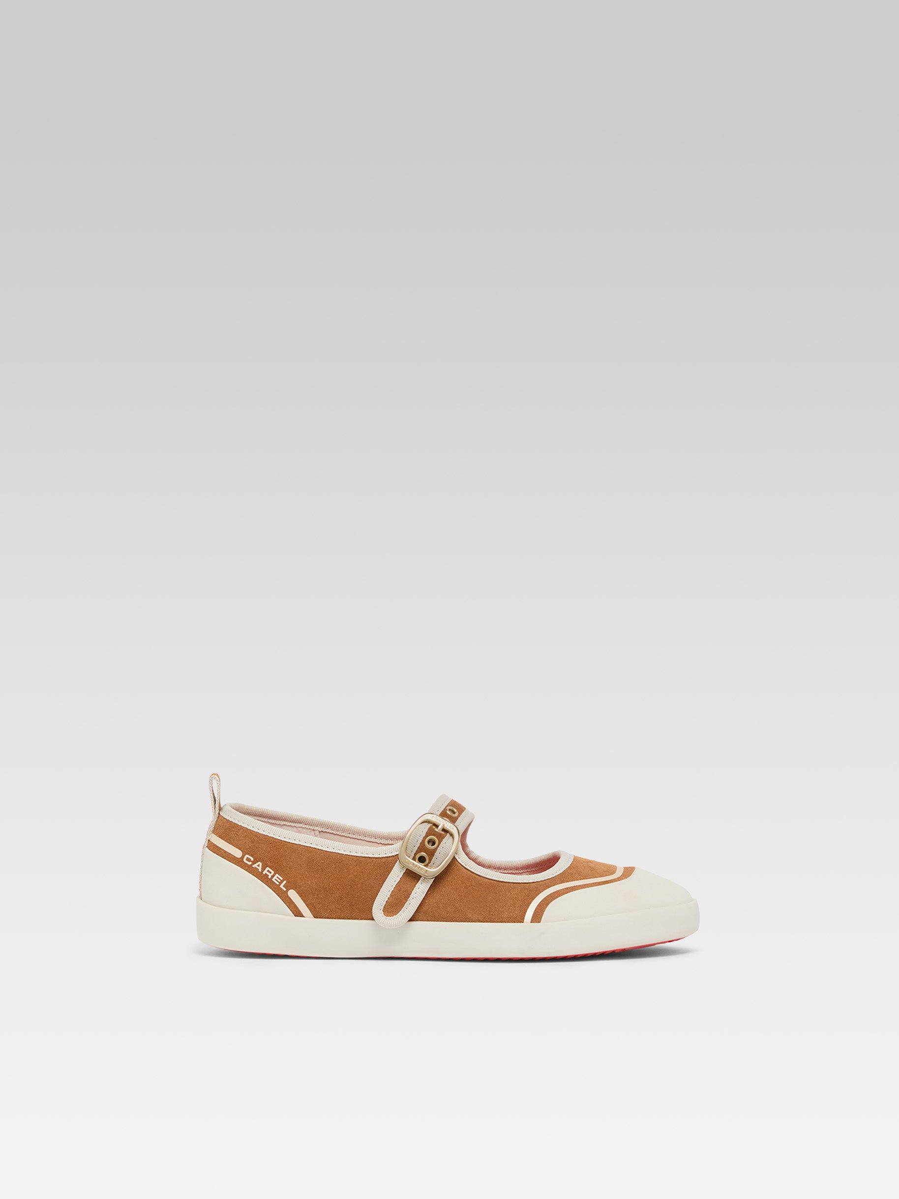 Costa - Tennis à brides cuir velours caramel - Image numéro 1