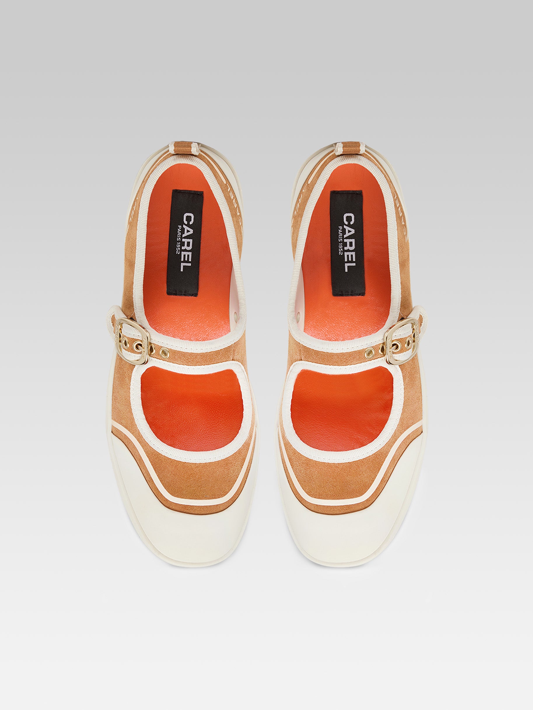 Costa - Tennis à brides cuir velours caramel - Image numéro 3