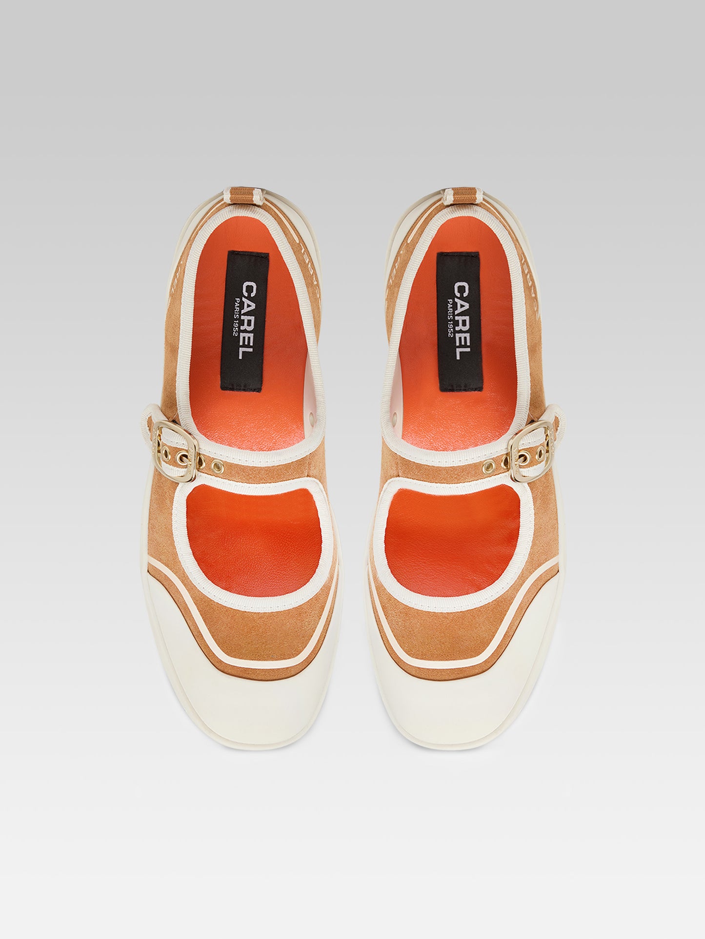 Costa - Tennis à brides cuir velours caramel