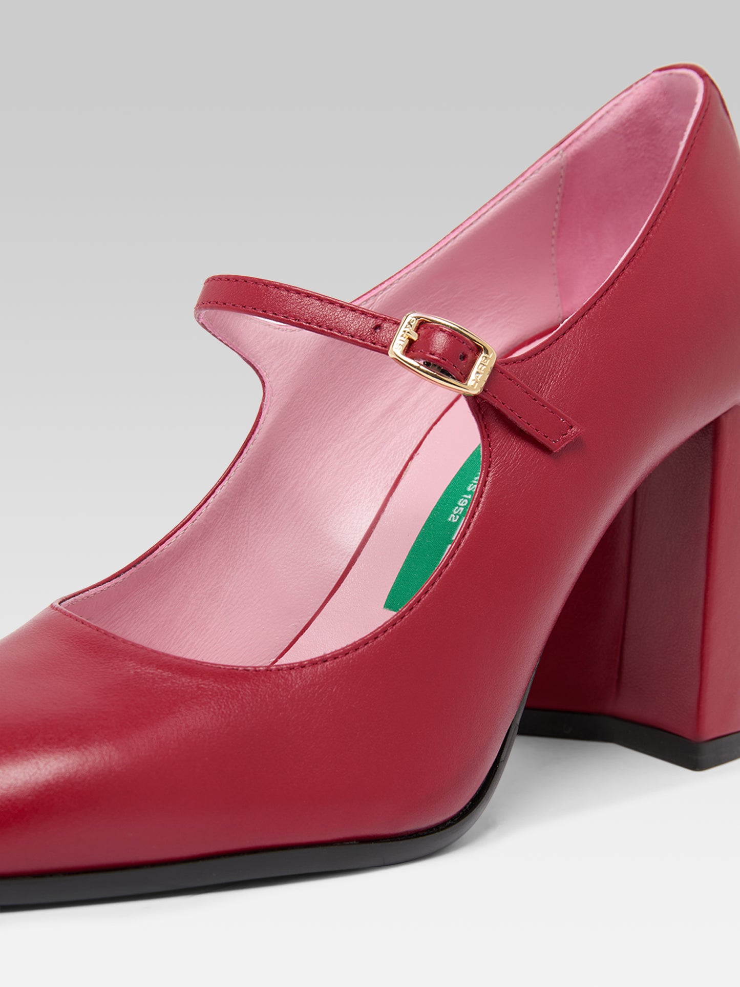 Sacha - Red upcycled leather Mary Jane pumps