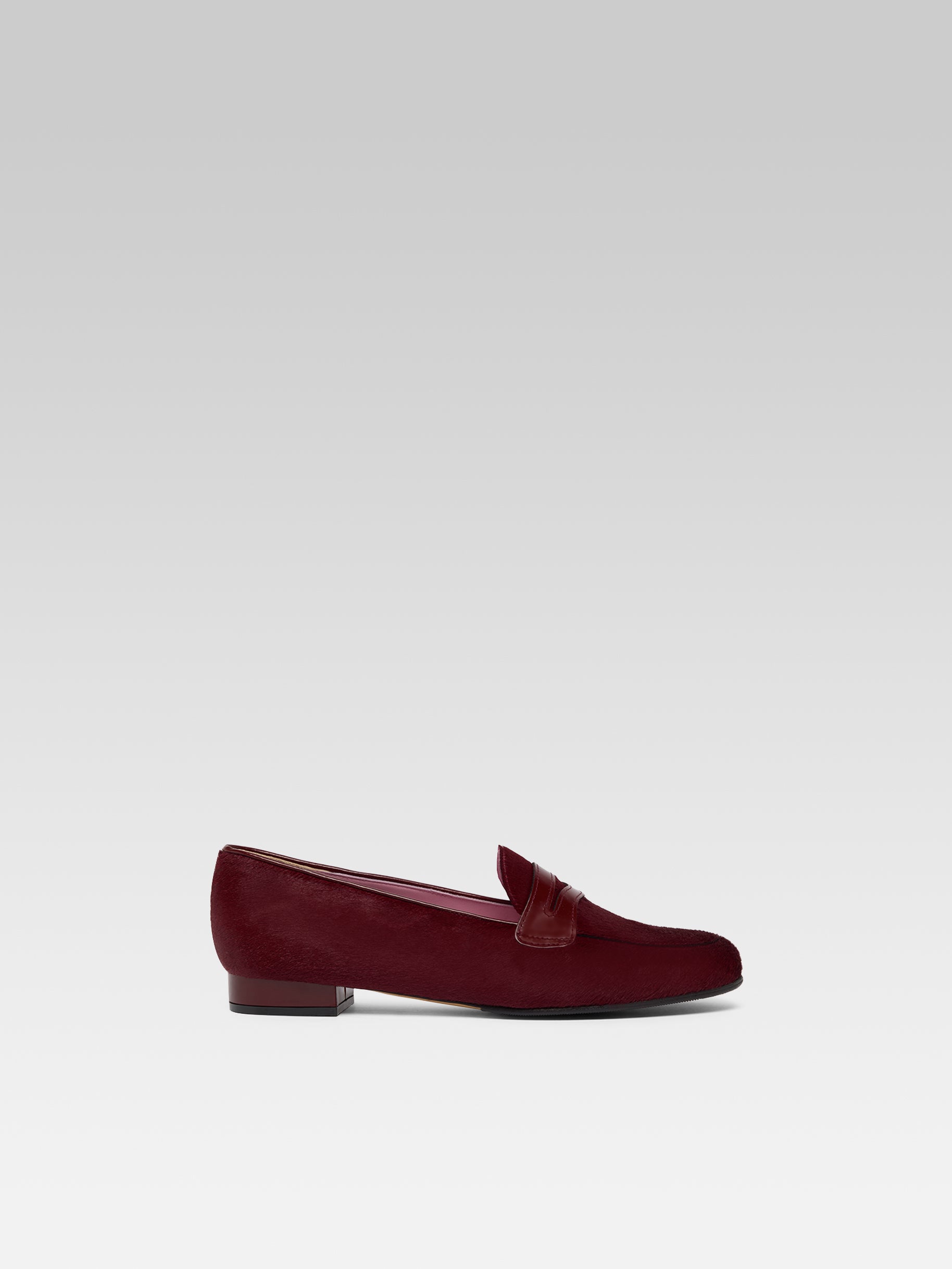 2100 - Burgundy pony leather loafers  - Image number 1