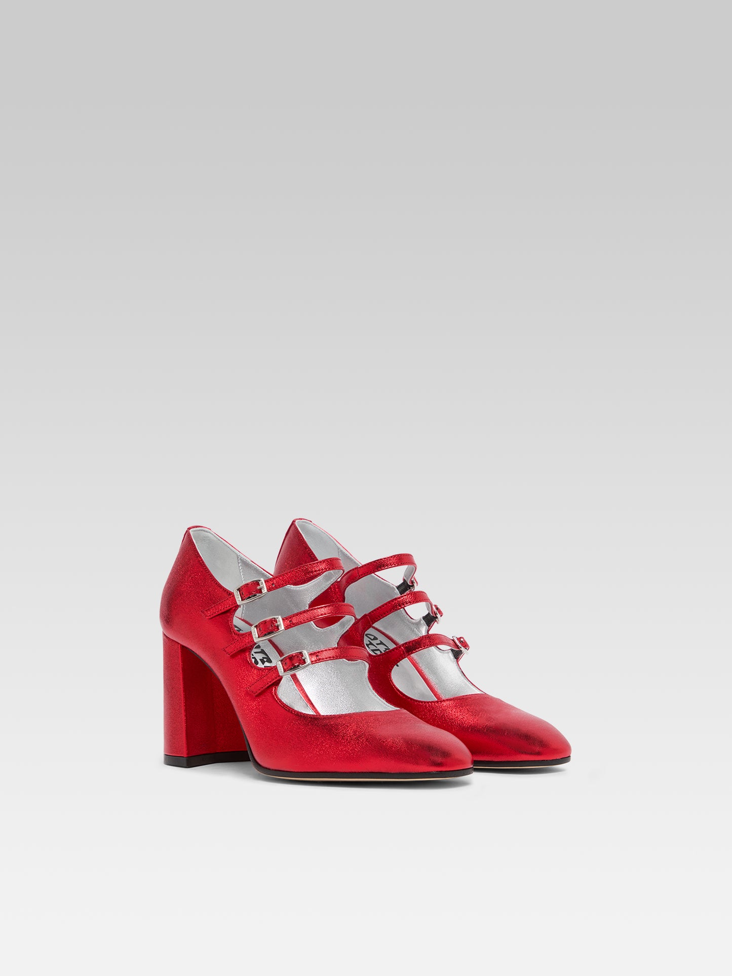 Keel - Red laminated leather Mary Janes pumps
