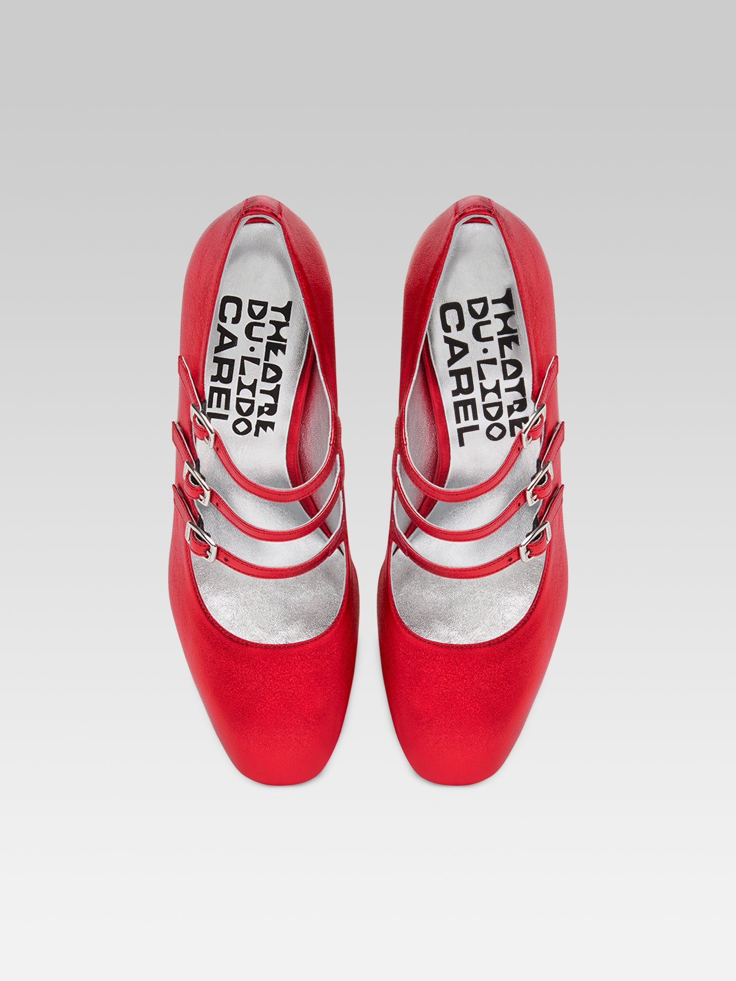 Keel - Red laminated leather Mary Janes pumps