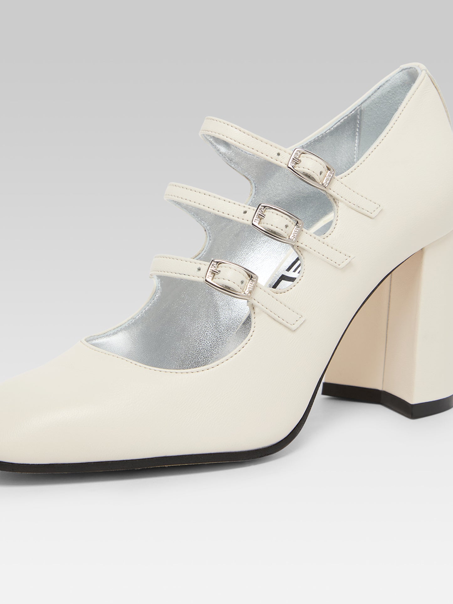 Keel - White leather Mary Janes pumps